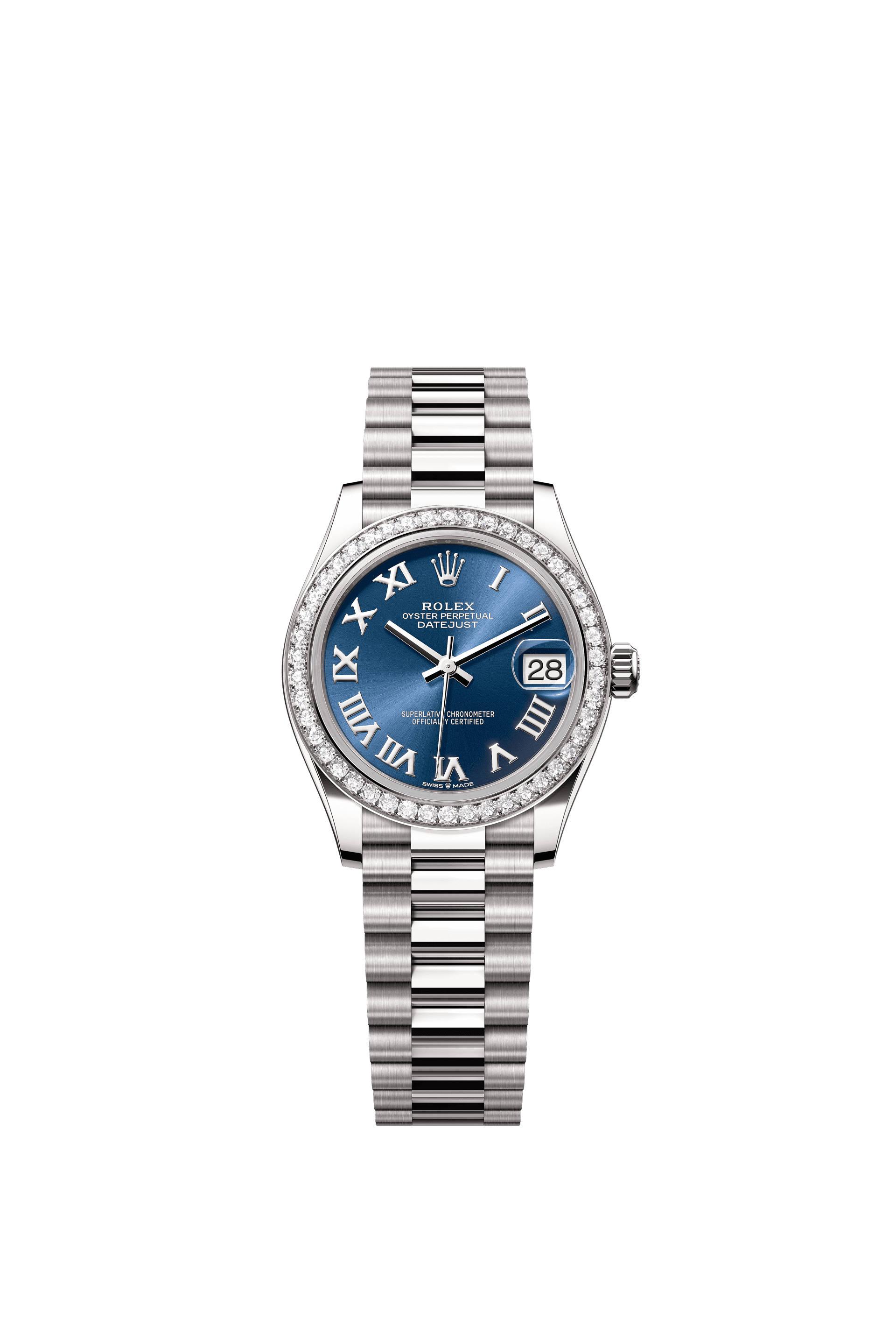 Rolex Datejust 31mm Bright Blue Dial White Gold 278289RBR - WATCHXNYC