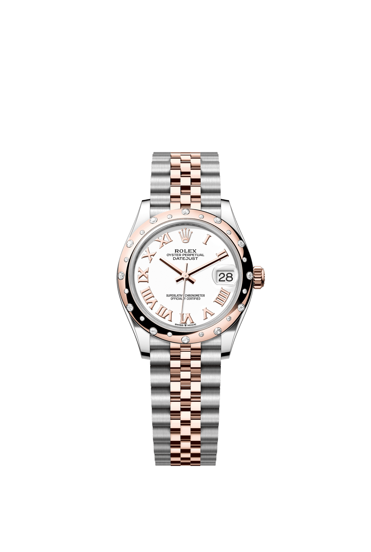 Rolex Datejust 31mm White Dial Oystersteel &amp; Everose Gold 278341RBR - WATCHXNYC