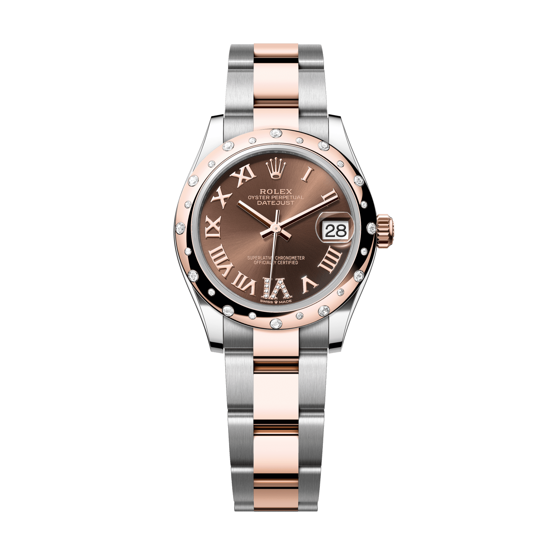 Rolex Datejust 31mm Chocolate Diamond Dial Oystersteel &amp; Everose Gold 278341rbr-0003 - WATCHXNYC