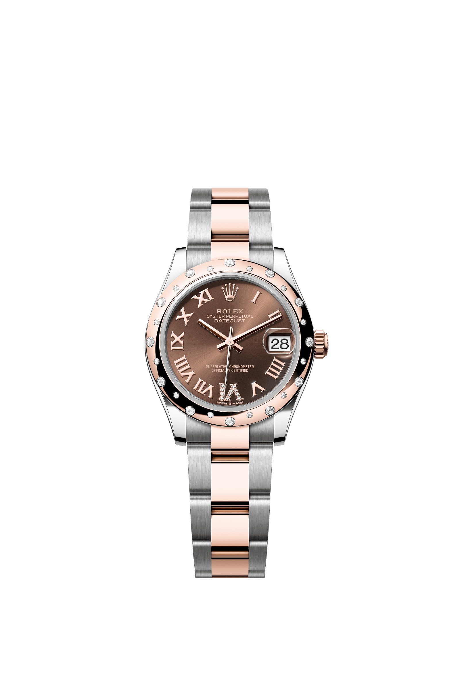 Rolex Datejust 31mm Chocolate Diamond Dial Oystersteel &amp; Everose Gold 278341RBR - WATCHXNYC