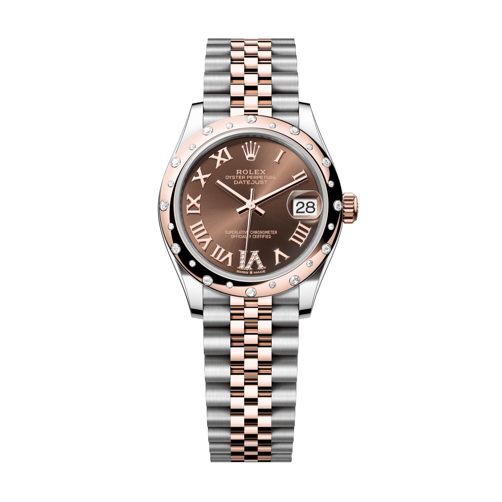 Rolex Datejust 31mm Chocolate Diamond Dial Oystersteel &amp; Everose Gold 278341rbr-0004 - WATCHXNYC