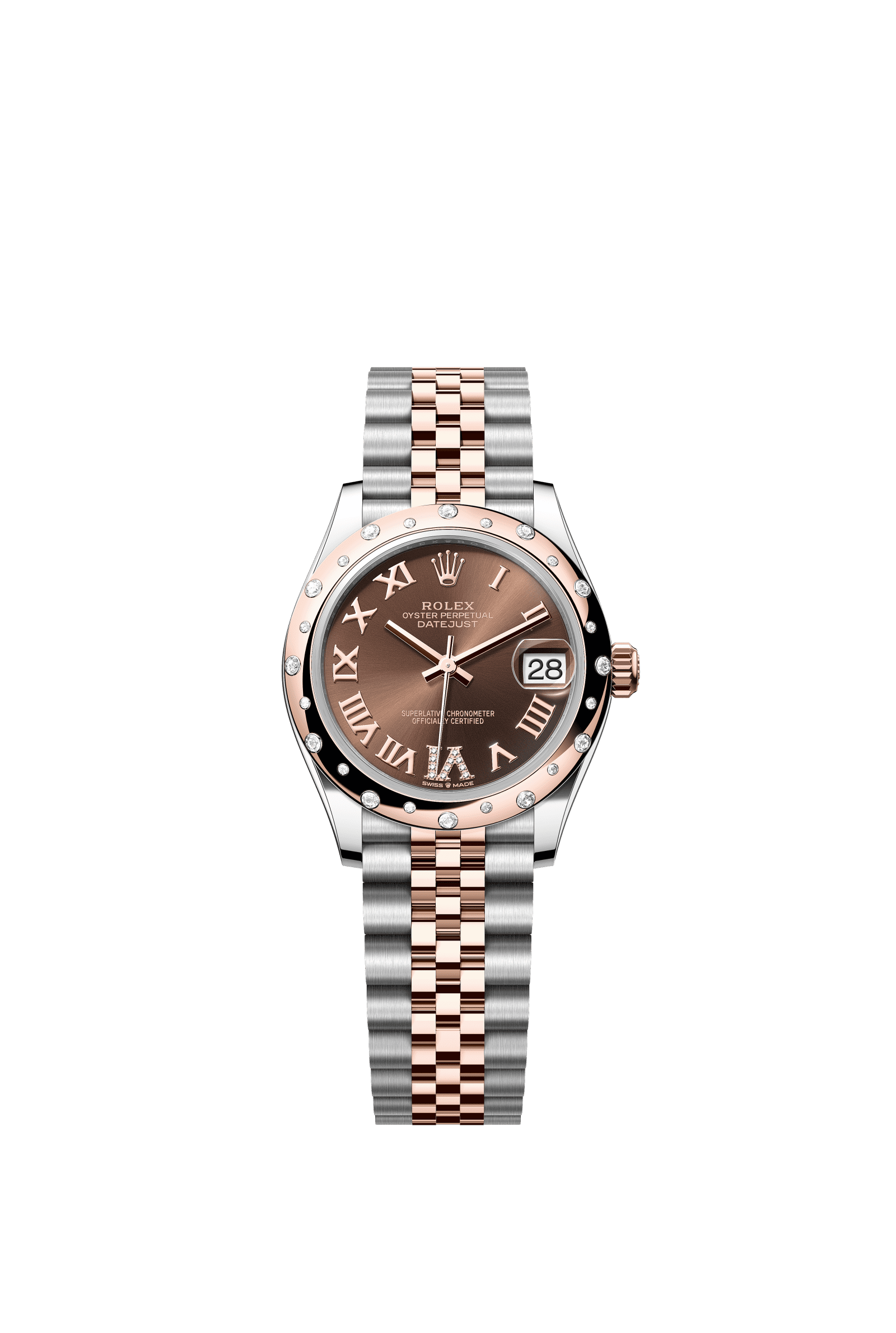 Rolex Datejust 31mm Chocolate Diamond Dial Oystersteel &amp; Everose Gold 278341RBR - WATCHXNYC