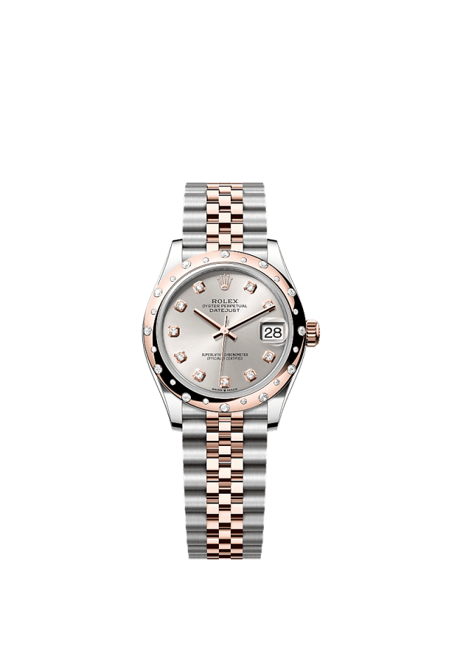 Rolex Datejust 31mm Silver Diamonds Dial Oystersteel and Everose gold 278341RBR - WATCHXNYC