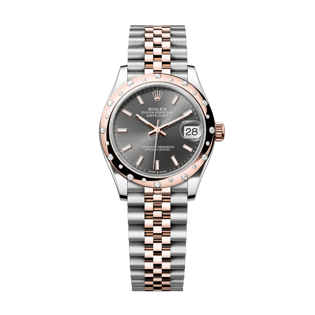 Rolex Datejust 31mm Slate Dial Oystersteel &amp; Everose Gold 278341rbr-0018 - WATCHXNYC