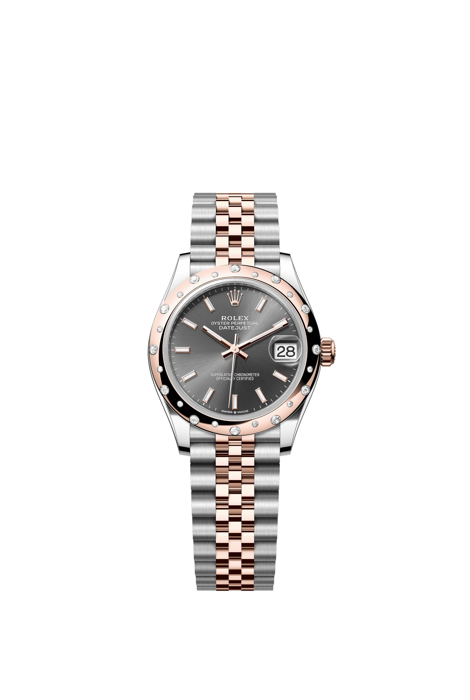Rolex Datejust 31mm Slate Dial Oystersteel &amp; Everose Gold 278341RBR - WATCHXNYC