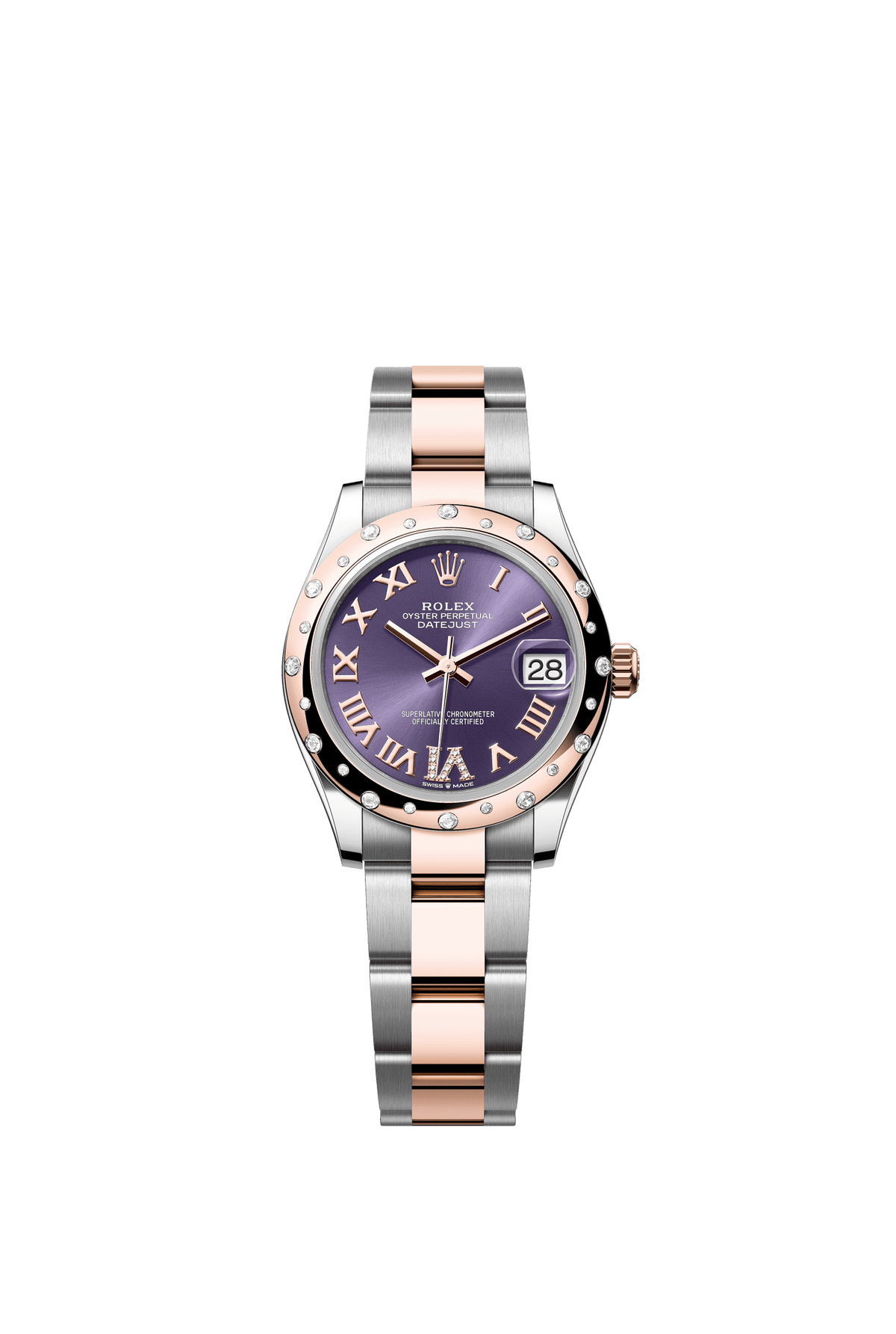 Rolex Datejust 31mm Aubergine Diamond Dial Oystersteel &amp; Everose Gold 278341RBR - WATCHXNYC