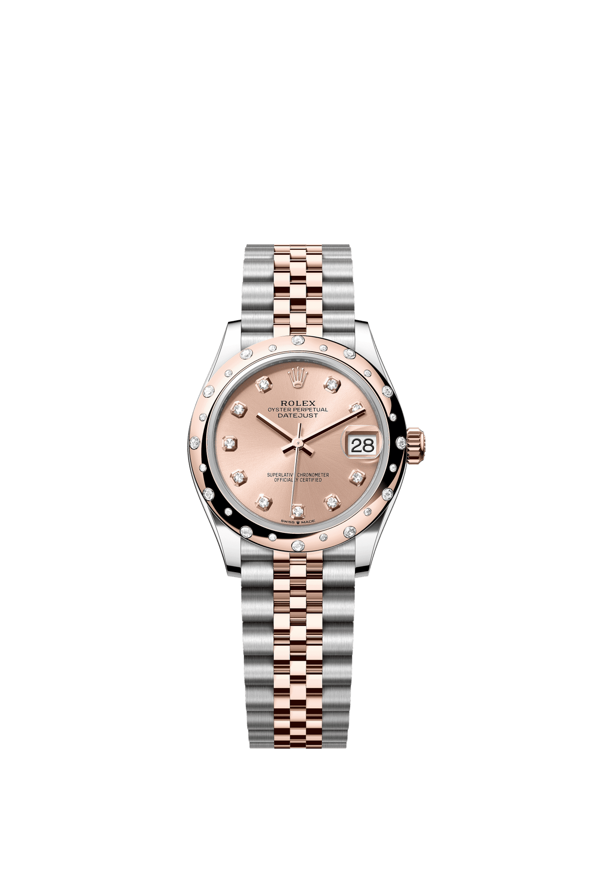 Rolex Datejust 31mm Rosé Diamond Dial Oystersteel &amp; Everose Gold 278341RBR - WATCHXNYC