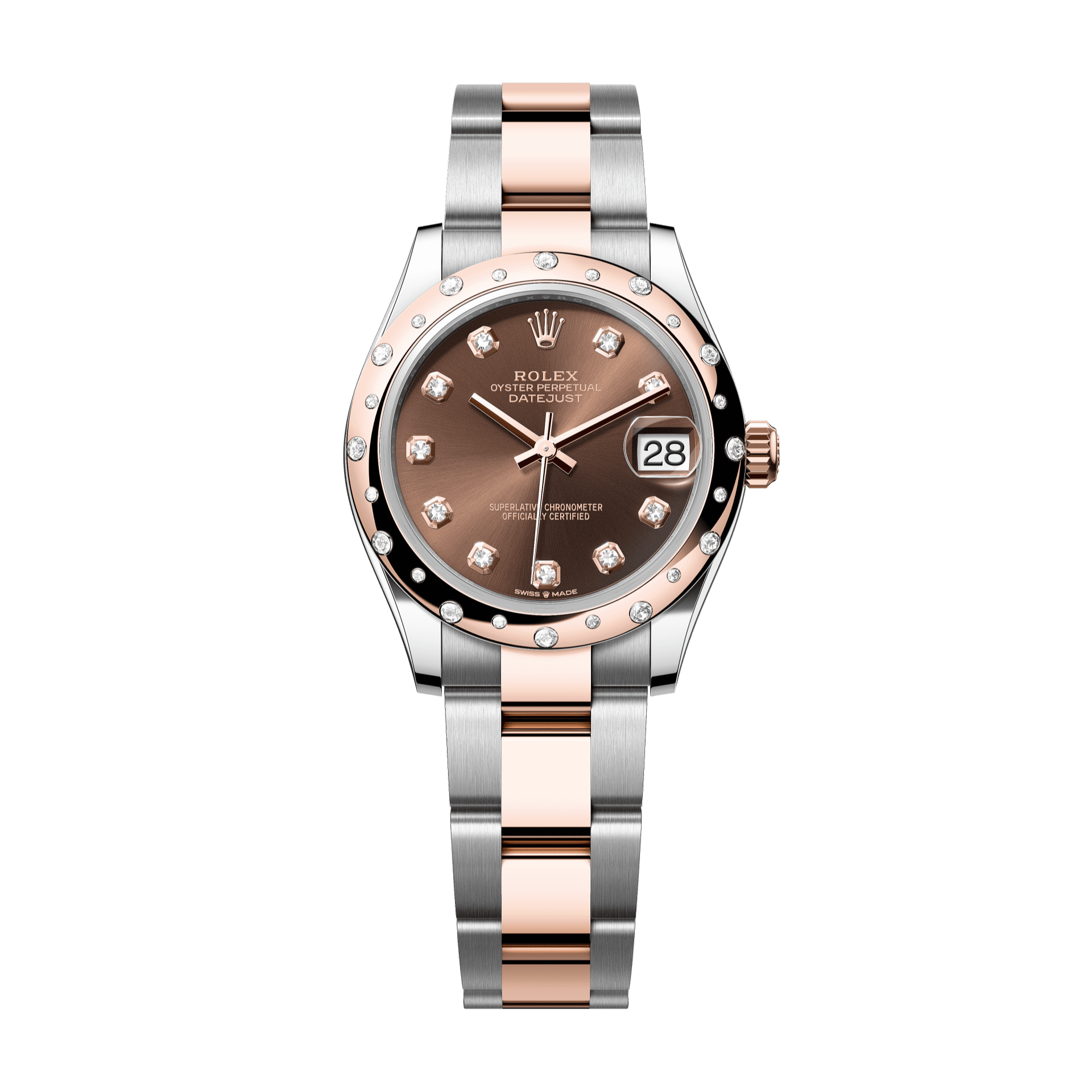 Rolex Datejust 31mm Chocolate Diamond Dial Oystersteel &amp; Everose Gold 278341rbr-0027 - WATCHXNYC
