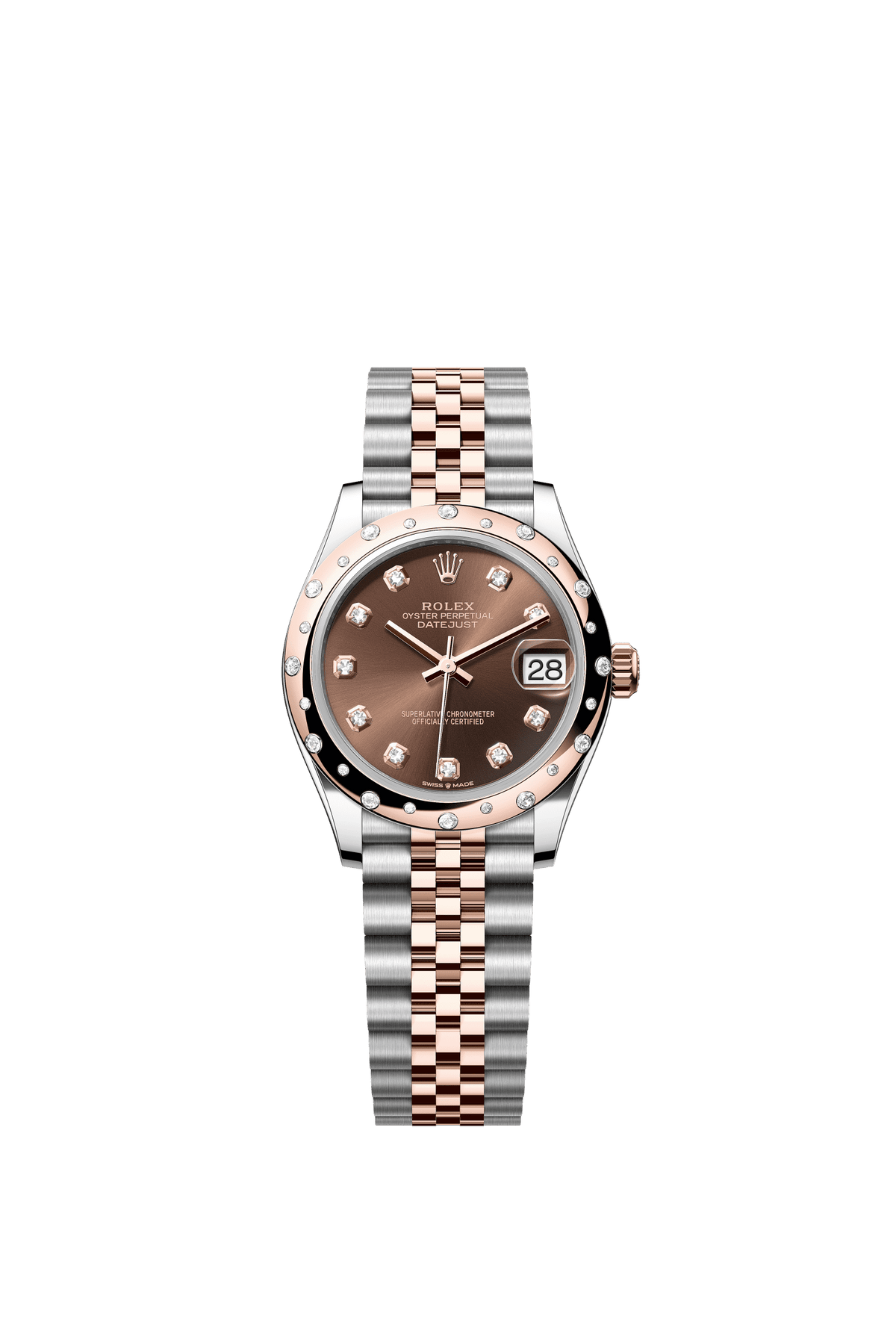 Rolex Datejust 31mm Chocolate Diamond Dial Oystersteel &amp; Everose Gold 278341RBR - WATCHXNYC