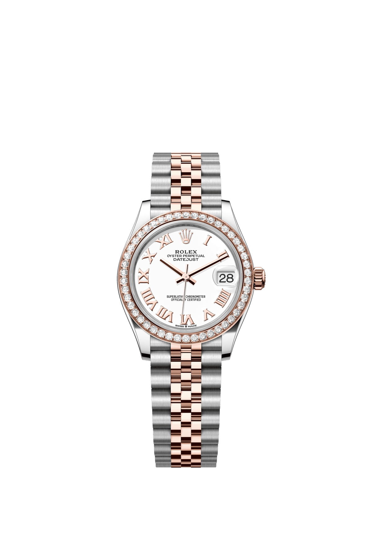 Rolex Datejust 31mm White Dial Oystersteel &amp; Everose Gold 278381RBR - WATCHXNYC