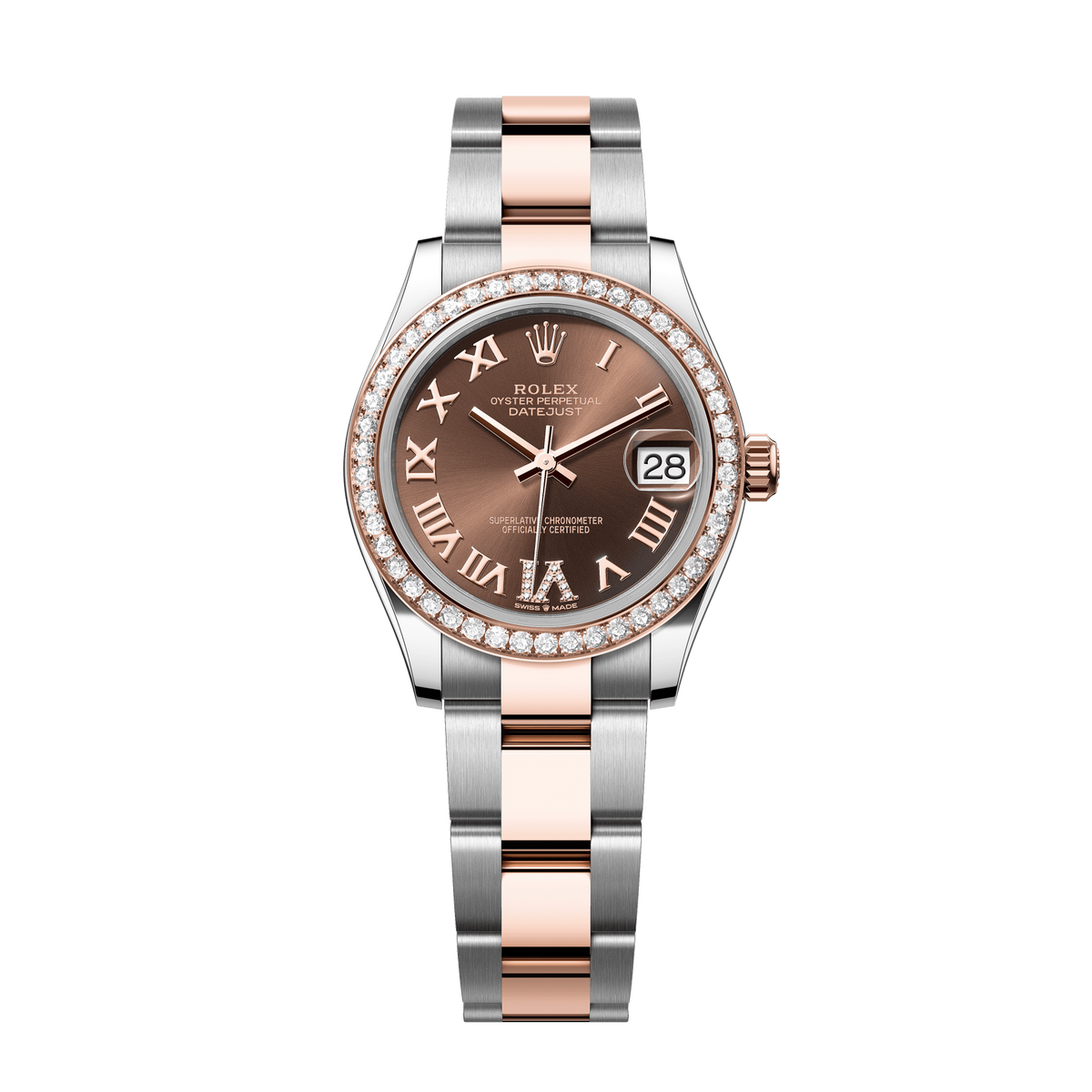 Rolex Datejust 31mm Chocolate Diamond Dial Oystersteel &amp; Everose Gold 278381rbr-0005 - WATCHXNYC