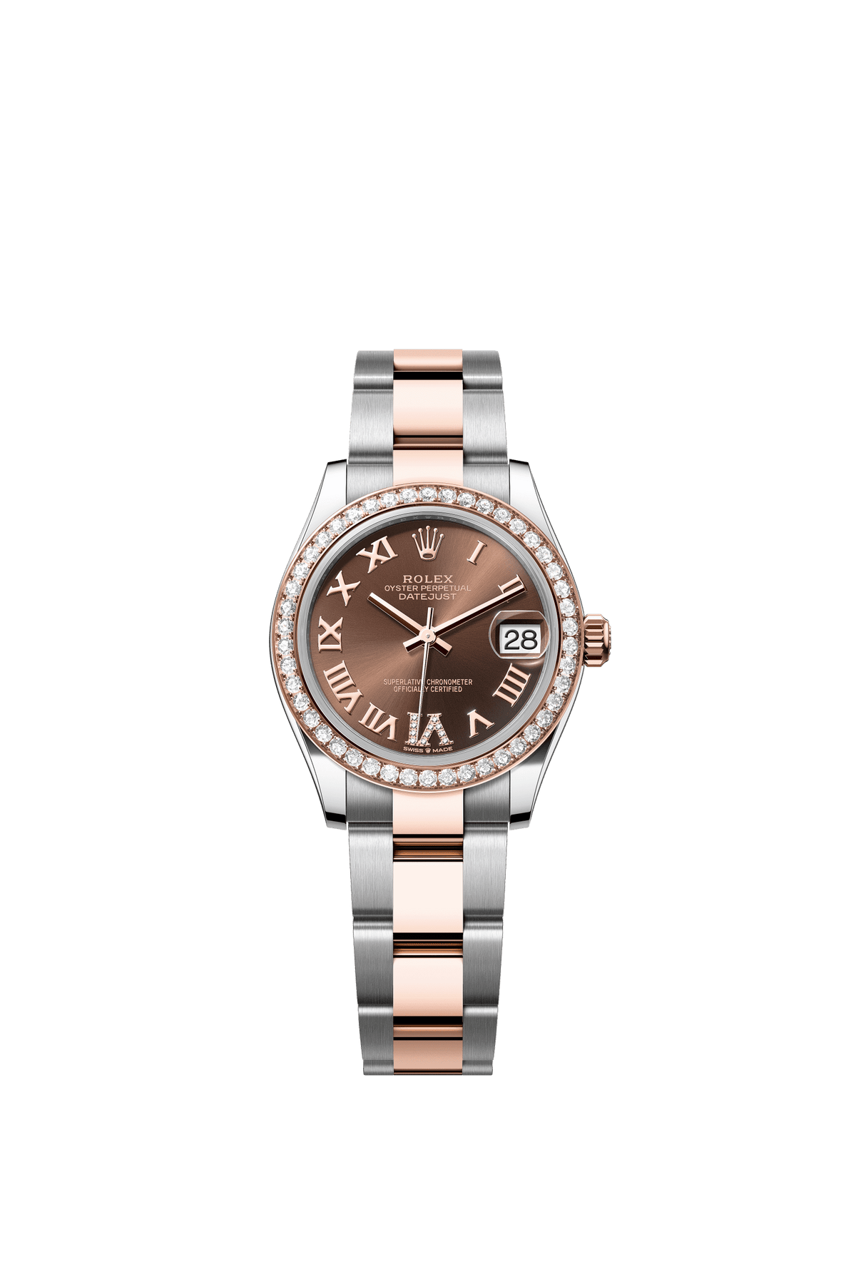 Rolex Datejust 31mm Chocolate Diamond Dial Oystersteel &amp; Everose Gold 278381RBR - WATCHXNYC