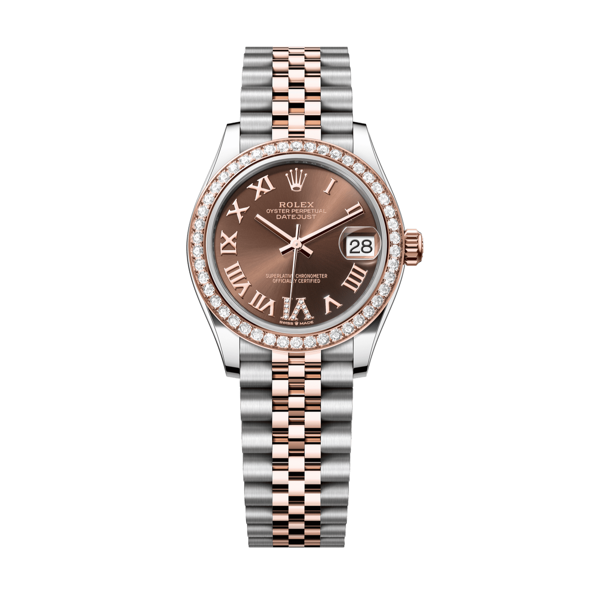 Rolex Datejust 31mm Chocolate Diamond Dial Oystersteel &amp; Everose Gold 278381rbr-0006 - WATCHXNYC