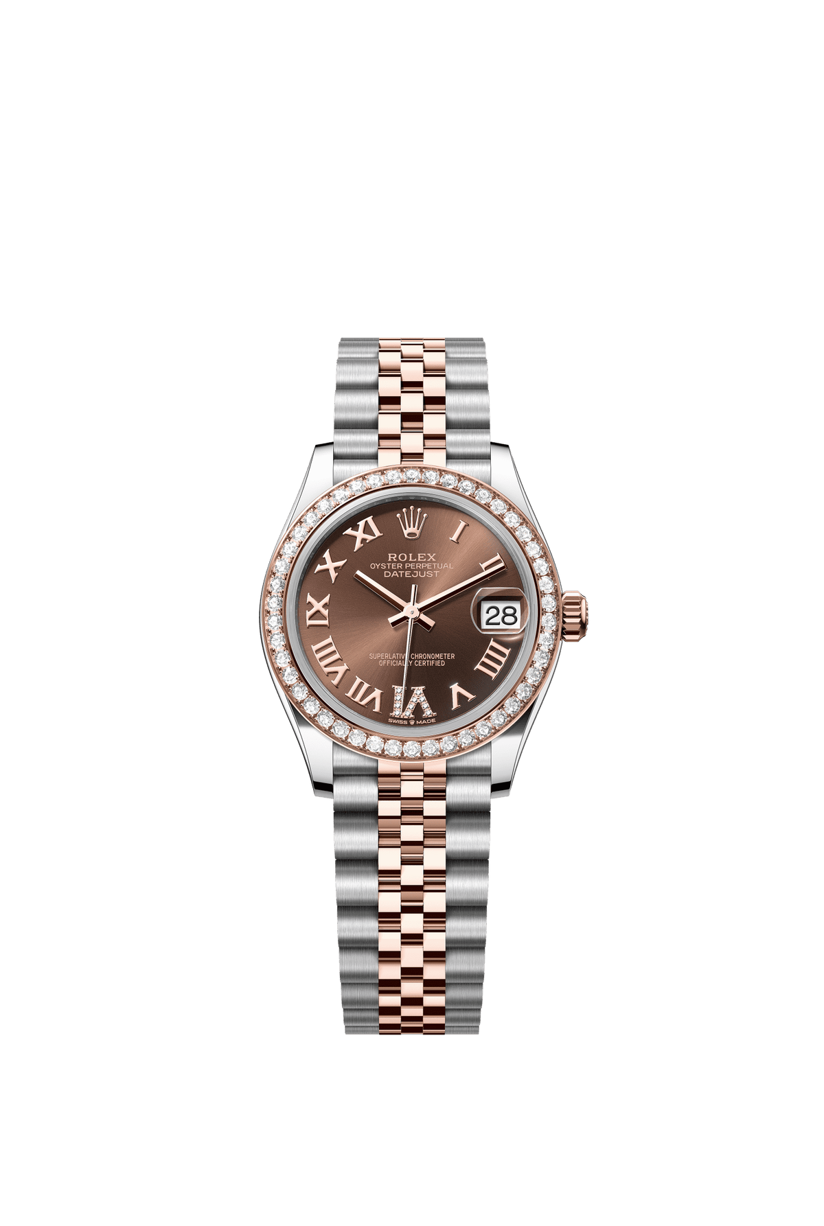 Rolex Datejust 31mm Chocolate Diamond Dial Oystersteel &amp; Everose Gold 278381RBR - WATCHXNYC