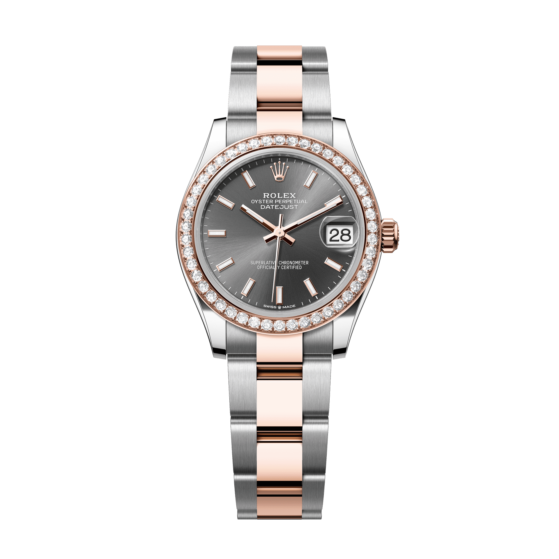 Rolex Datejust 31mm Slate Dial Oystersteel &amp; Everose Gold 278381rbr-0017 - WATCHXNYC