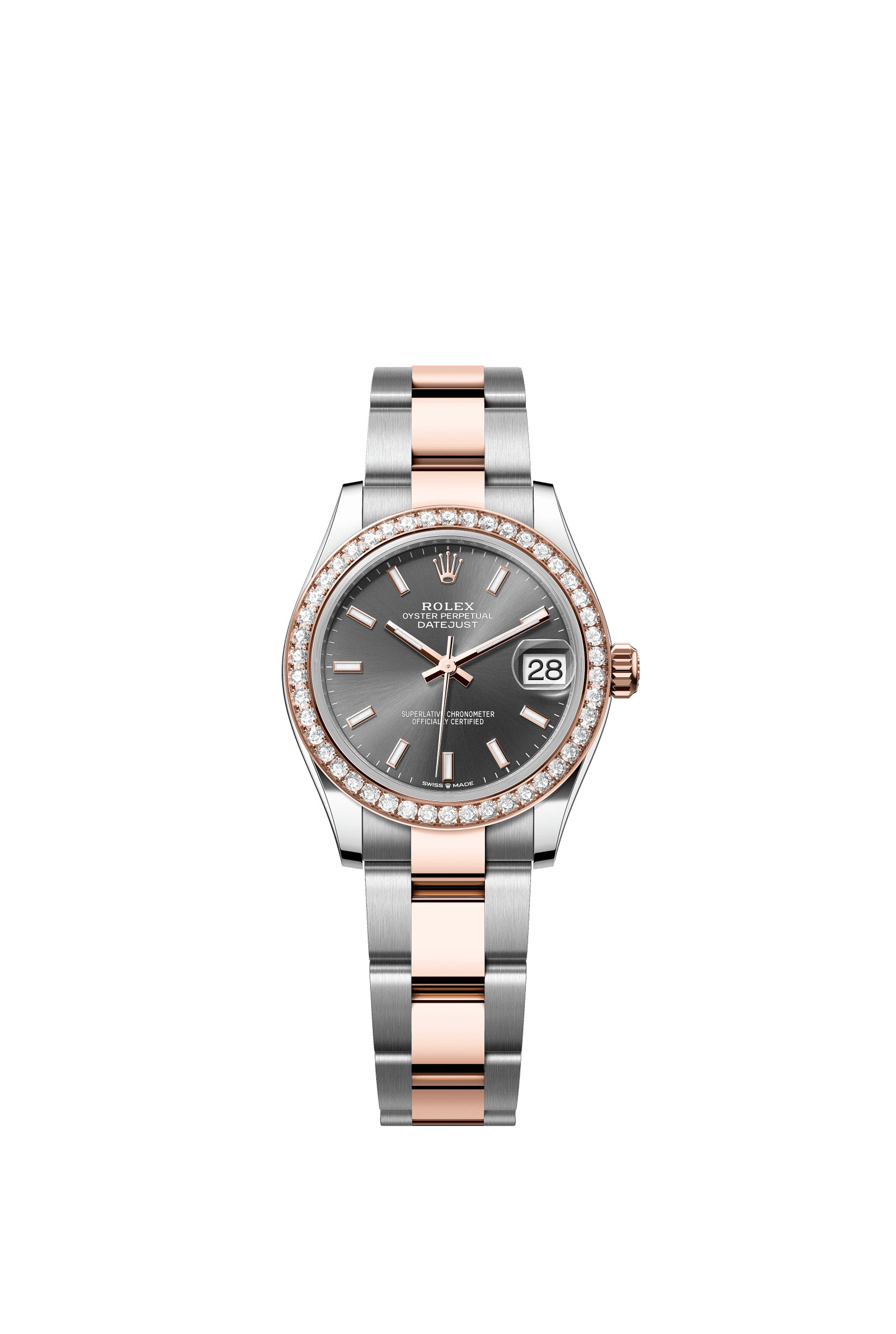 Rolex Datejust 31mm Slate Dial Oystersteel &amp; Everose Gold 278381RBR - WATCHXNYC