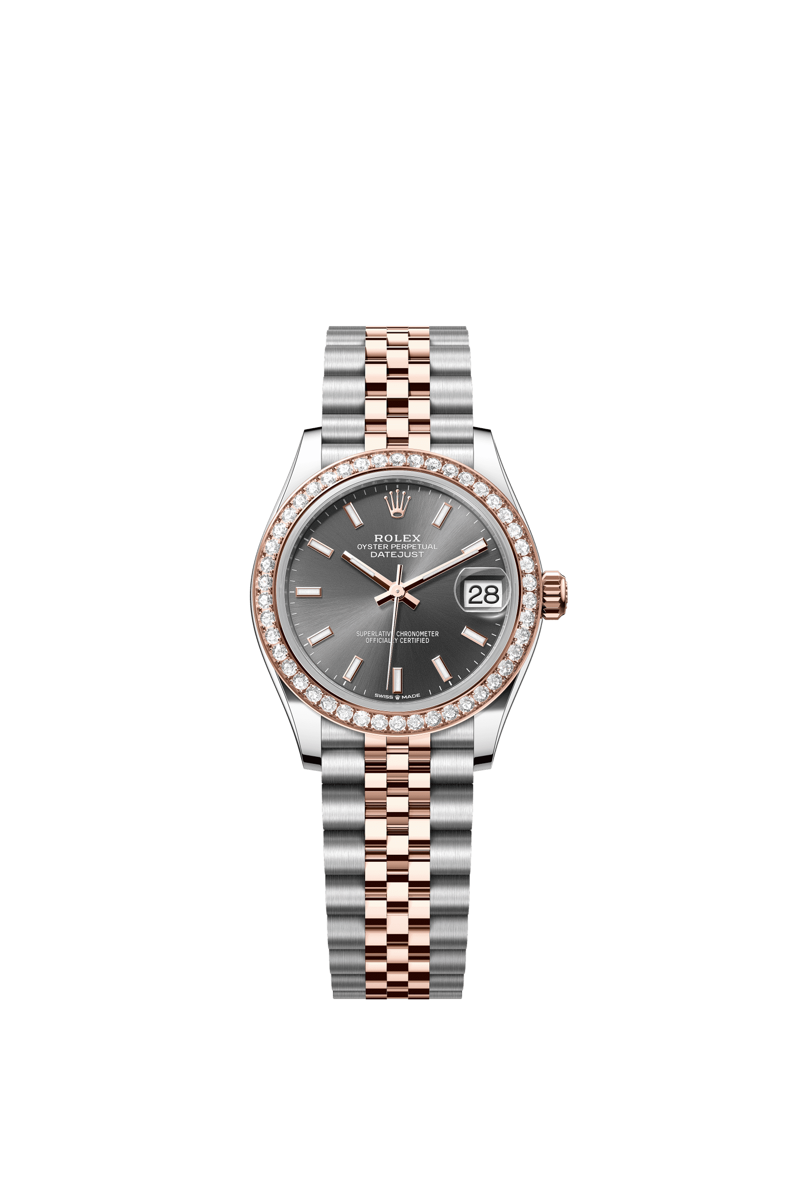 Rolex Datejust 31mm Slate Dial Oystersteel &amp; Everose Gold 278381RBR - WATCHXNYC