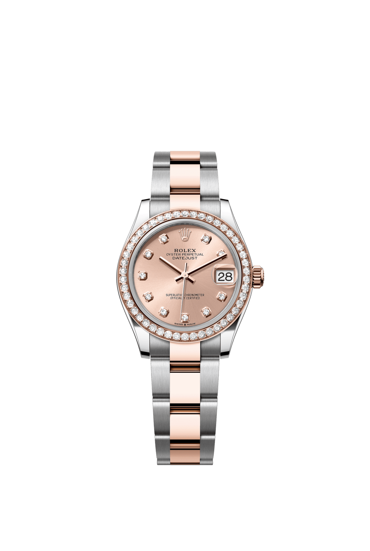 Rolex Datejust 31mm Rosé Diamond Dial Oystersteel &amp; Everose Gold 278381RBR - WATCHXNYC