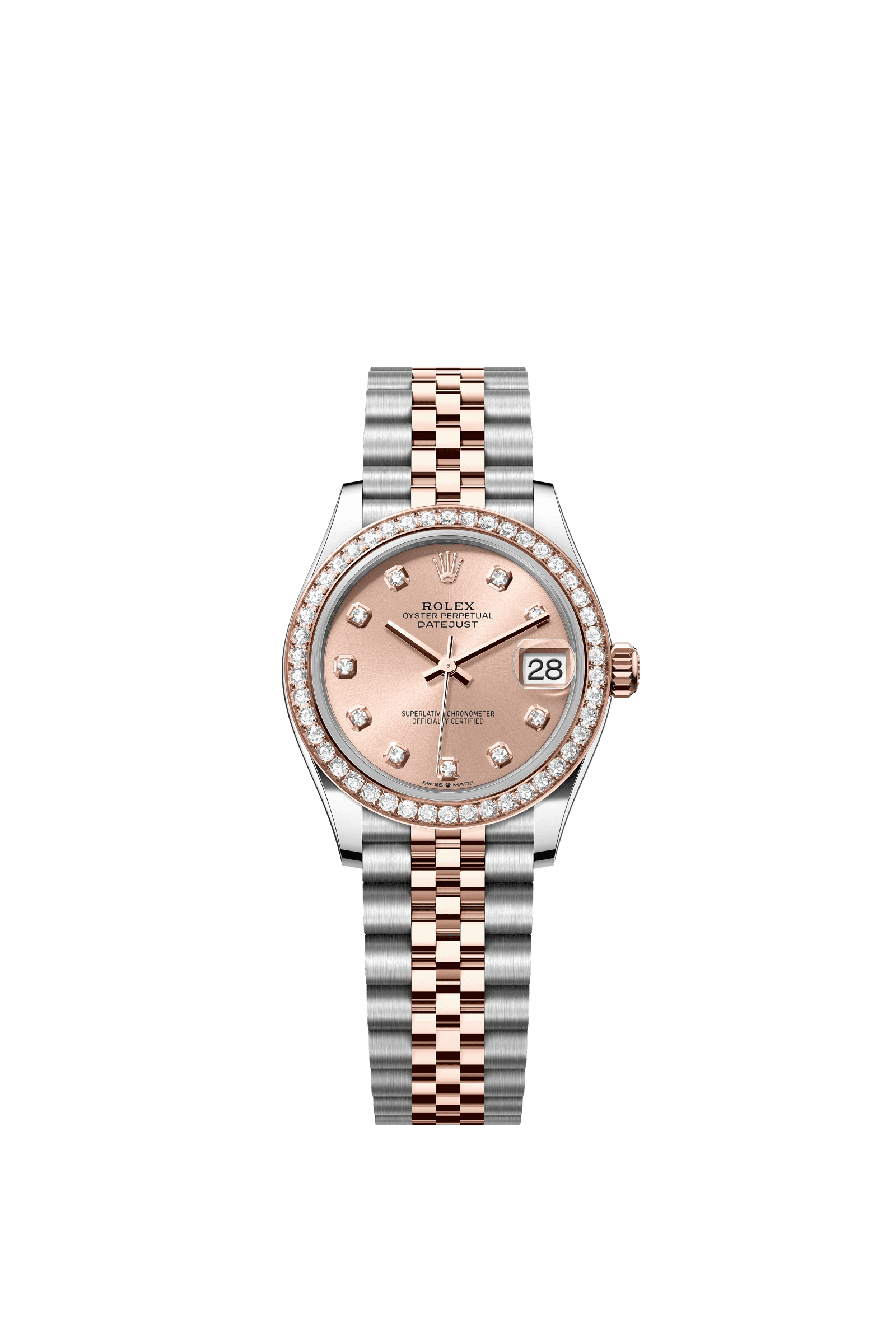 Rolex Datejust 31mm Rosé Diamond Dial Oystersteel &amp; Everose Gold 278381RBR - WATCHXNYC