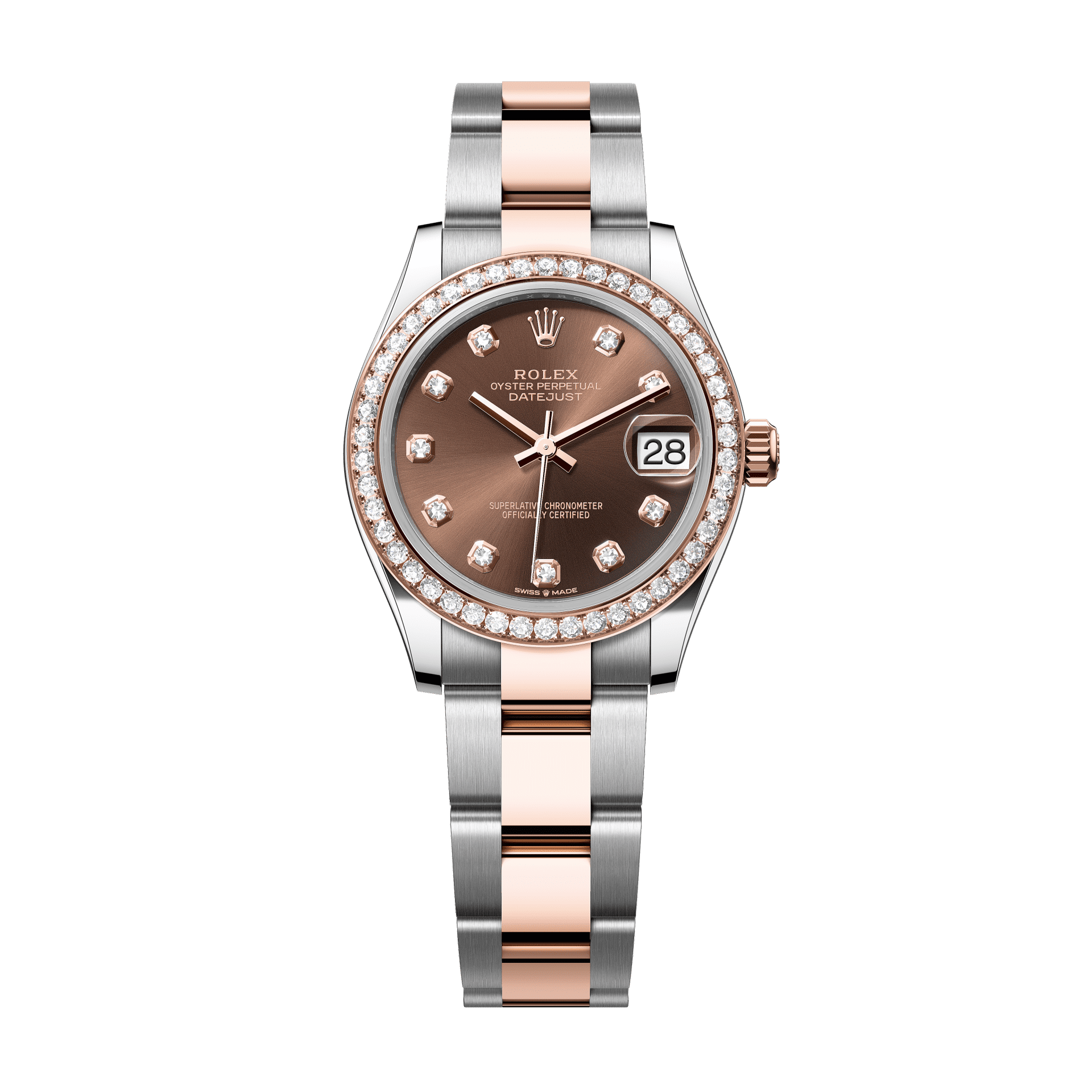 Rolex Datejust 31mm Chocolate Diamond Dial Oystersteel &amp; Everose Gold 278381rbr-0027 - WATCHXNYC