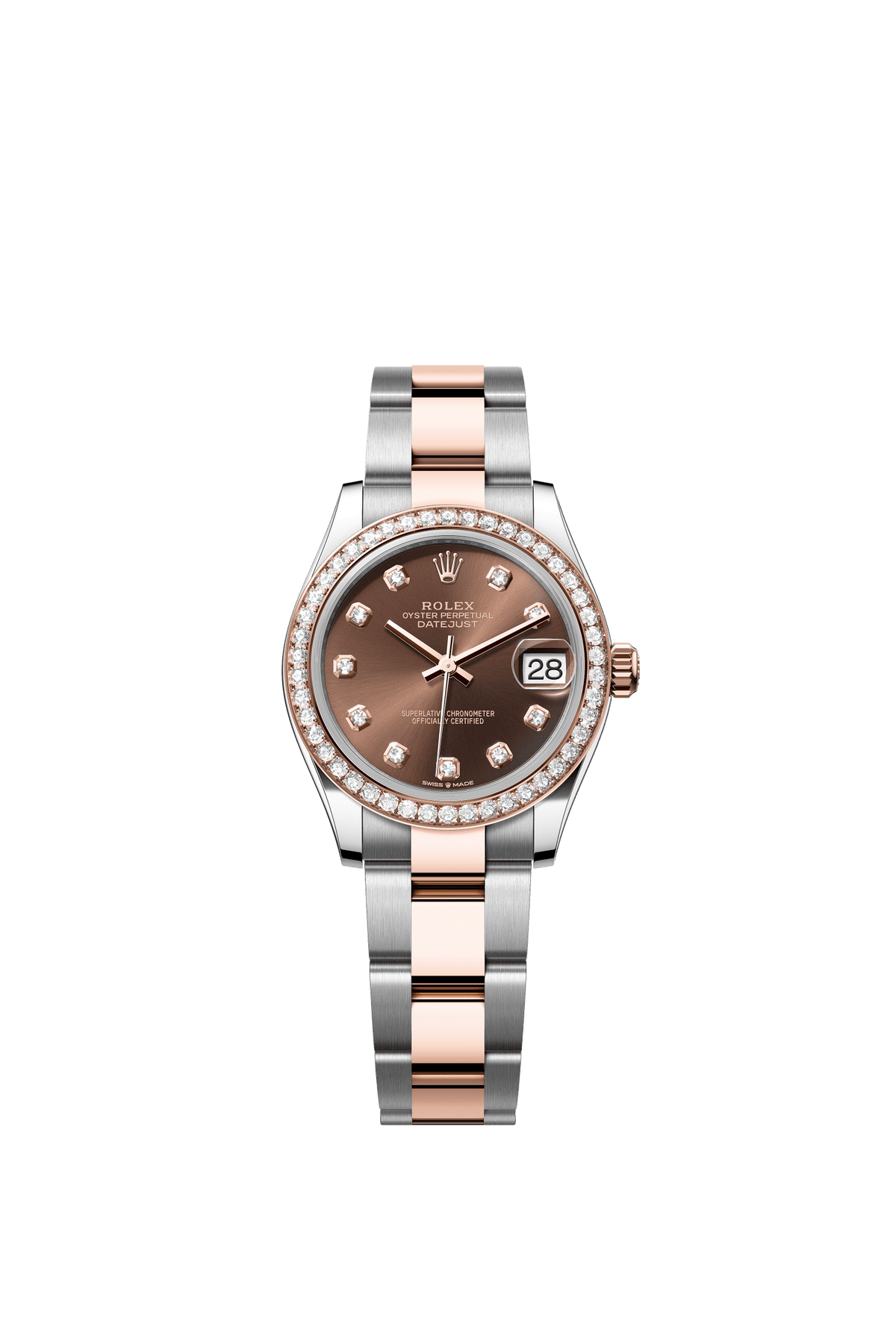Rolex Datejust 31mm Chocolate Diamond Dial Oystersteel &amp; Everose Gold 278381RBR - WATCHXNYC