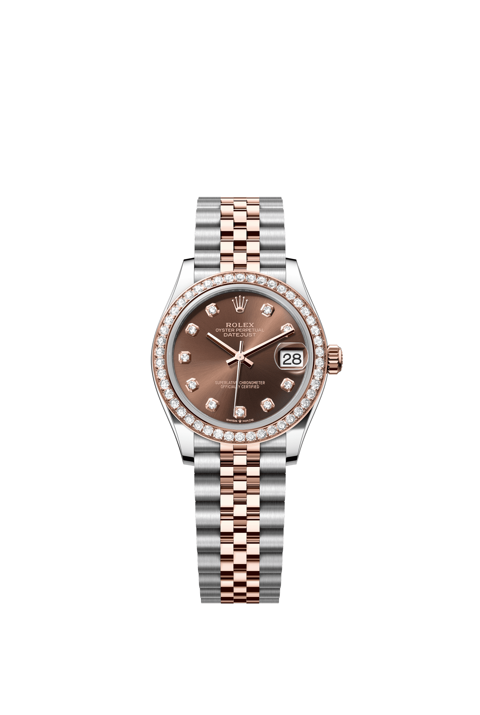 Rolex Datejust 31mm Chocolate Diamond Dial Oystersteel &amp; Everose Gold 278381RBR - WATCHXNYC