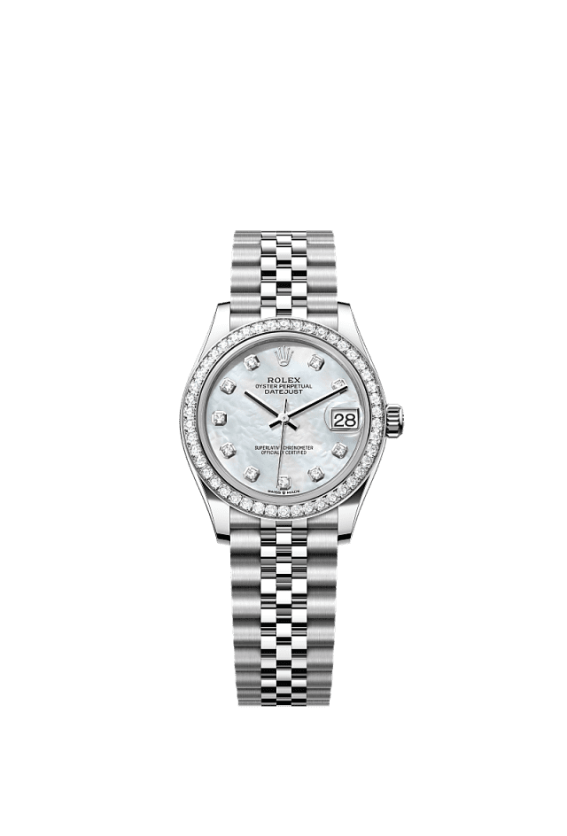 Rolex Datejust 31mm White Diamonds Dial Oystersteel &amp; White Gold 278384RBR - WATCHXNYC