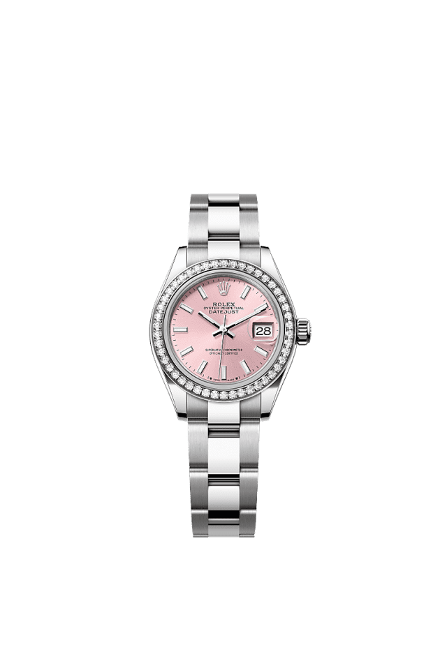 Rolex Lady-Datejust 28mm Pink Dial Oystersteel &amp; White Gold  279384RBR - WATCHXNYC