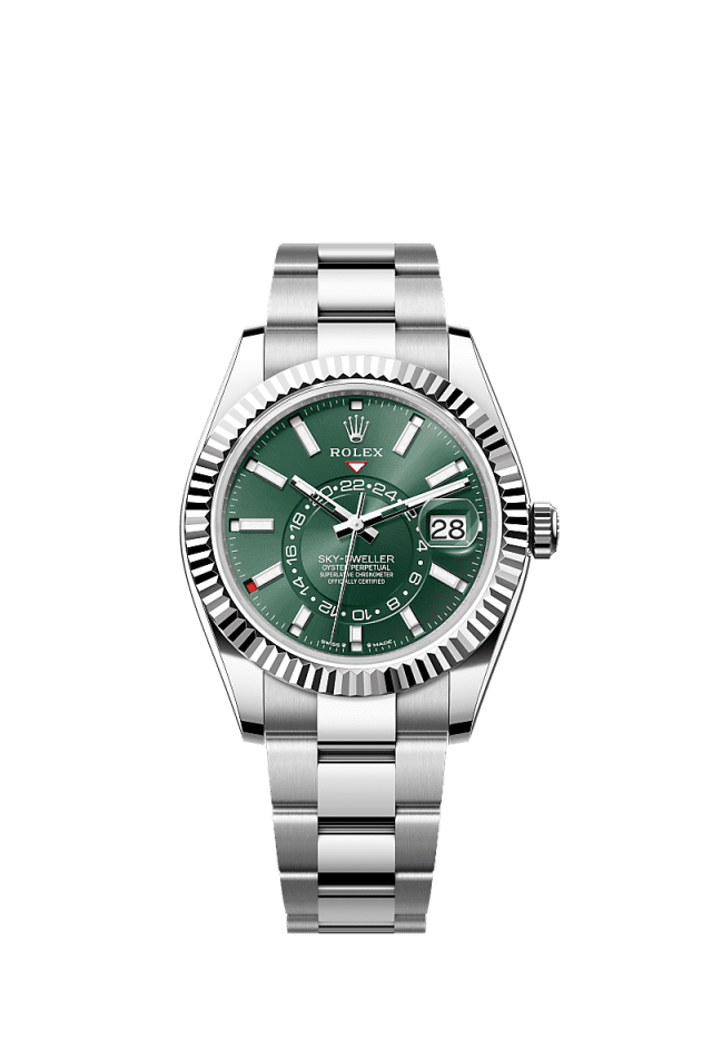 Rolex Sky-Dweller 42mm Mint Green Dial Oystersteel &amp; White Gold  336934 - WATCHXNYC