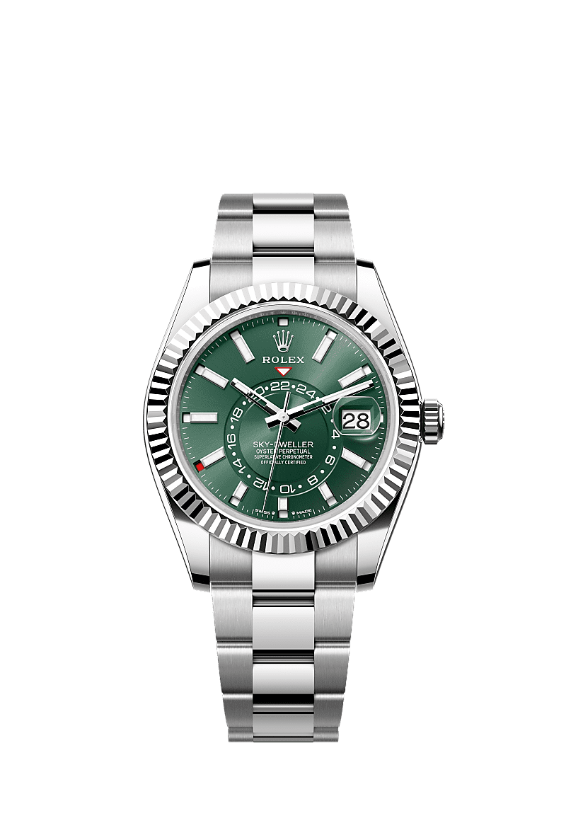 Rolex Sky-Dweller 42mm Mint Green Dial Oystersteel &amp; White Gold 336934 - WATCHXNYC