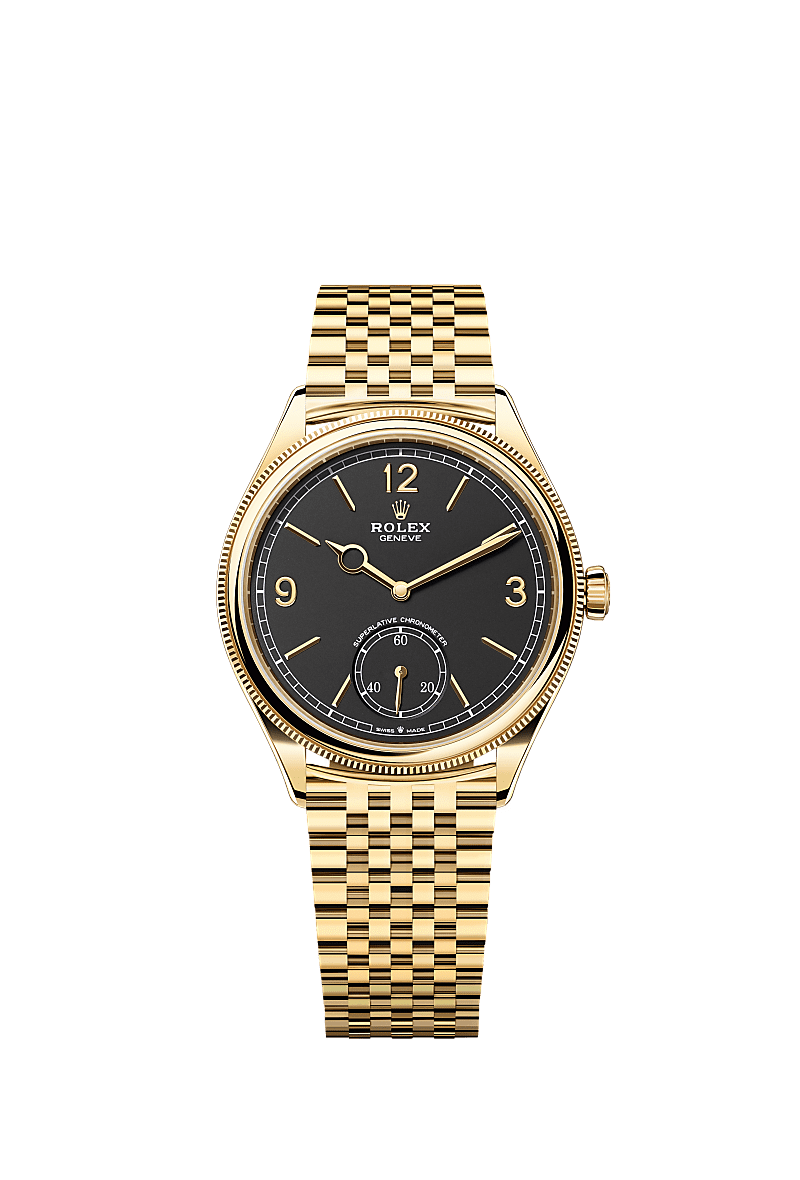 Rolex 1908 39mm Intense black Dial Yellow Gold 52508 - WATCHXNYC