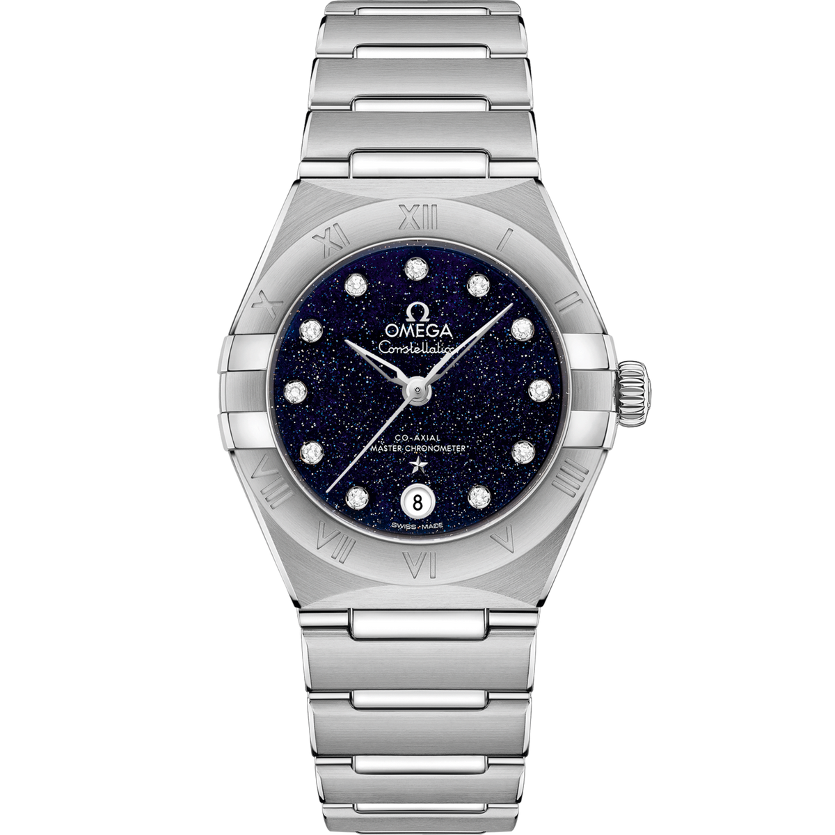 Omega Constellation 29 mm Blue Dial with Diamonds Stainless Steel Bracelet 131.10.29.20.53.001 - WATCHXNYC