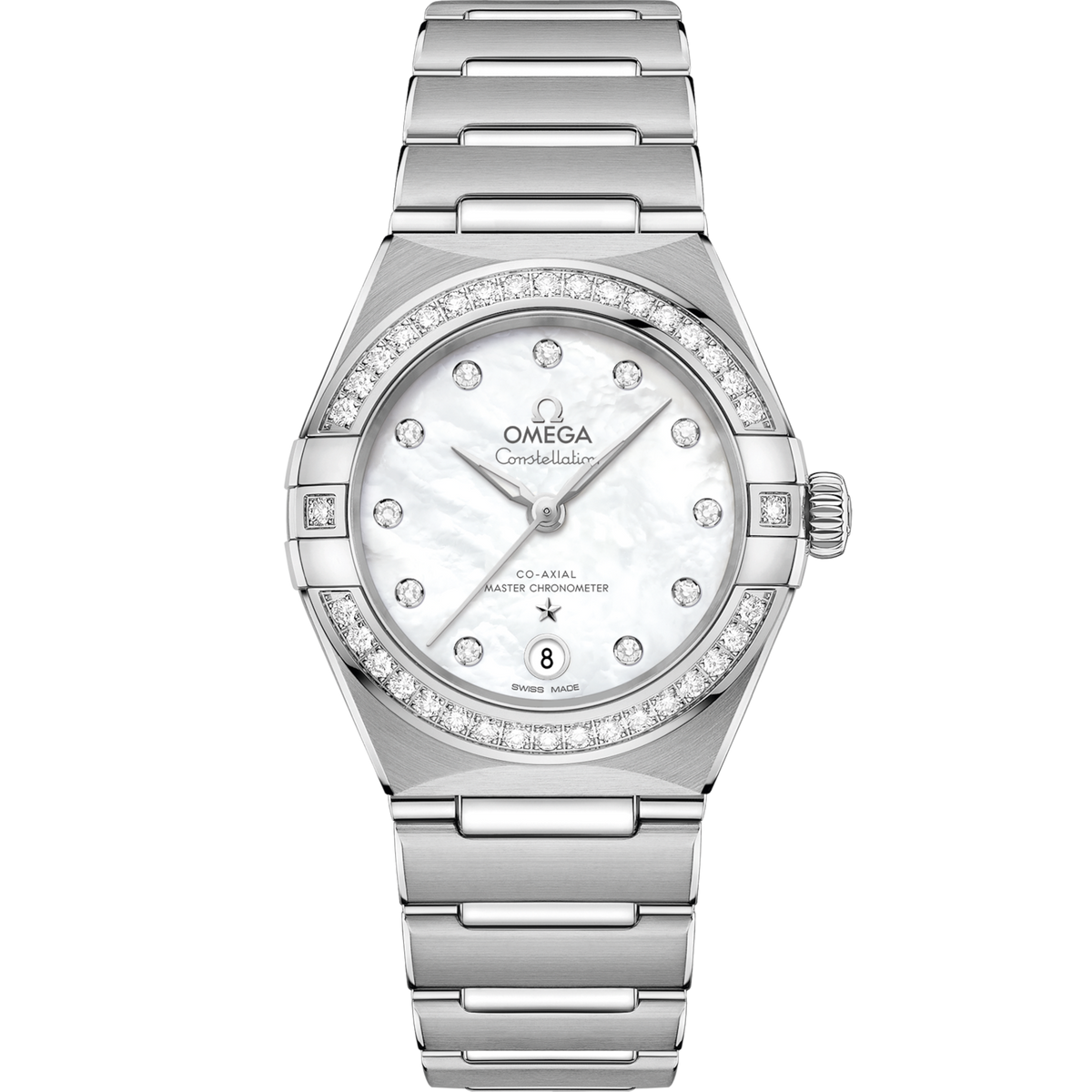 Omega Constellation 29 mm White Dial with Diamonds Stainless Steel Bracelet 131.15.29.20.55.001 - WATCHXNYC