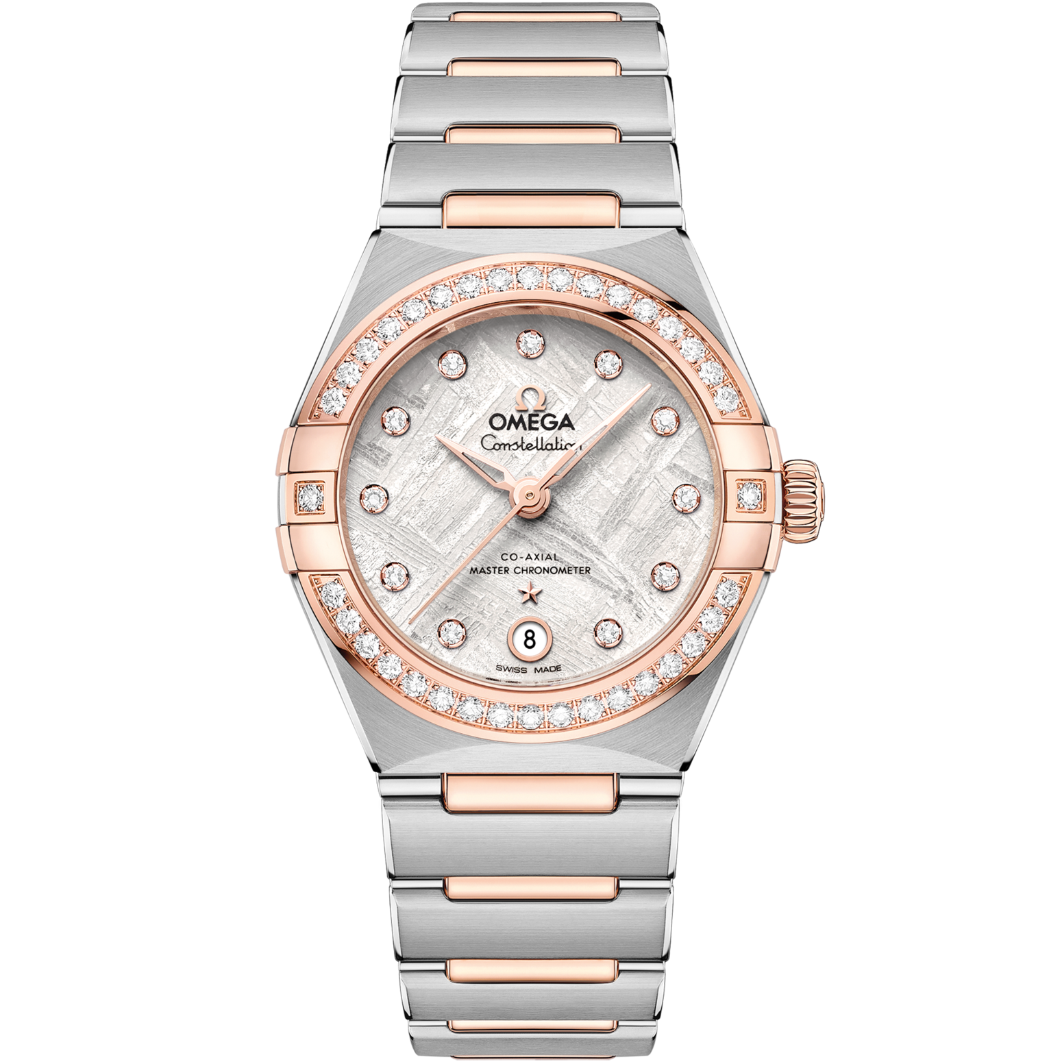 Omega Constellation 29 mm Grey Dial with Diamonds Stainless Steel and Sedna™ 18k Rose Gold Bracelet 131.25.29.20.99.001 - WATCHXNYC