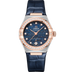 Omega Constellation 29 mm Blue Dial with Diamonds Stainless Steel and Sedna™ 18k Rose Gold Strap 131.28.29.20.99.003