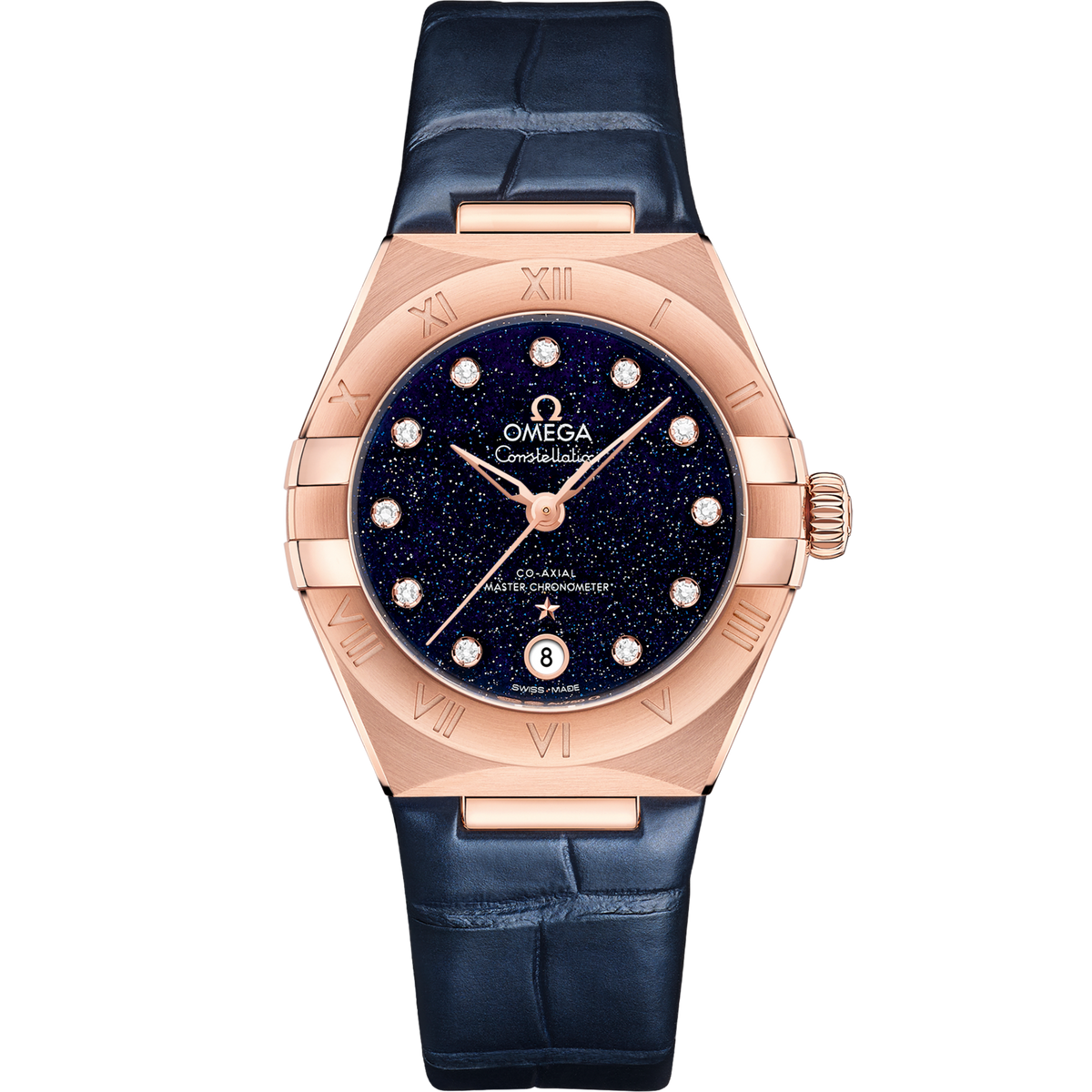 Omega Constellation 29 mm Blue Dial with Diamonds Sedna™ 18k Rose Gold Strap 131.53.29.20.53.003 - WATCHXNYC