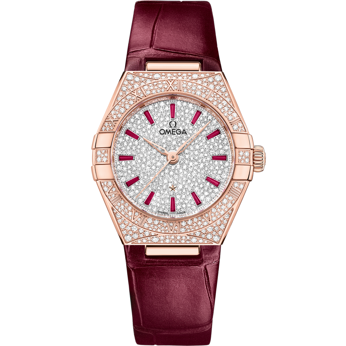 Omega Constellation 29 mm White Dial with Diamonds Sedna™ 18k Rose Gold Strap 131.58.29.20.99.001 - WATCHXNYC