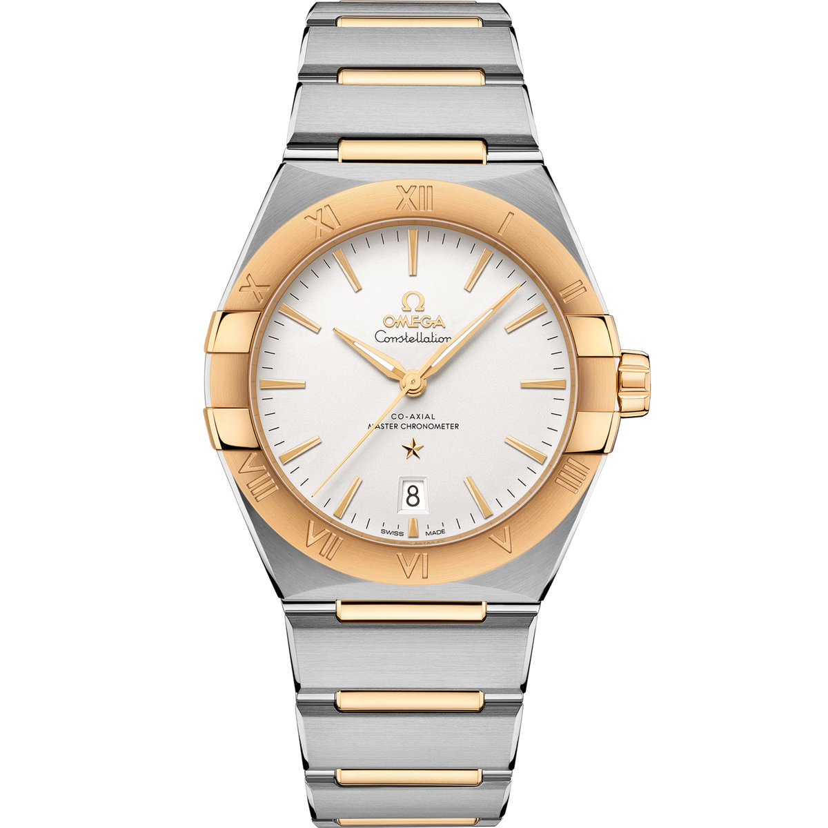 Omega Constellation 39 mm Silver Dial Stainless Steel and Sedna™ 18k Yellow Gold Bracelet 131.20.39.20.02.002 - WATCHXNYC