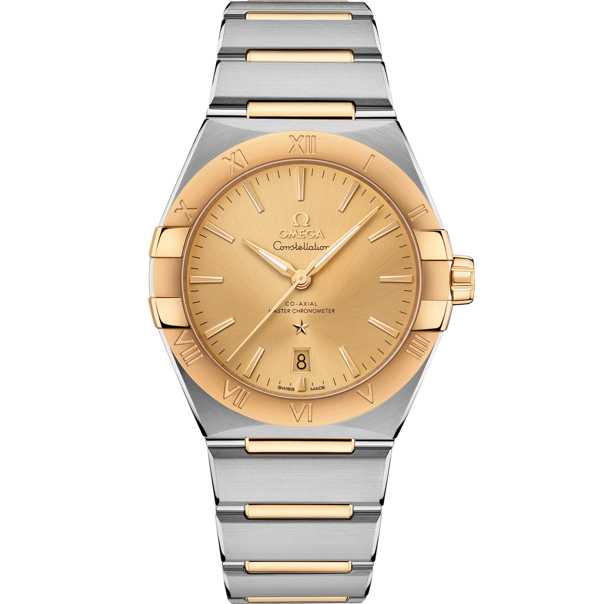 Omega Constellation 39 mm Yellow Dial Stainless Steel and Sedna™ 18k Yellow Gold Bracelet 131.20.39.20.08.001 - WATCHXNYC