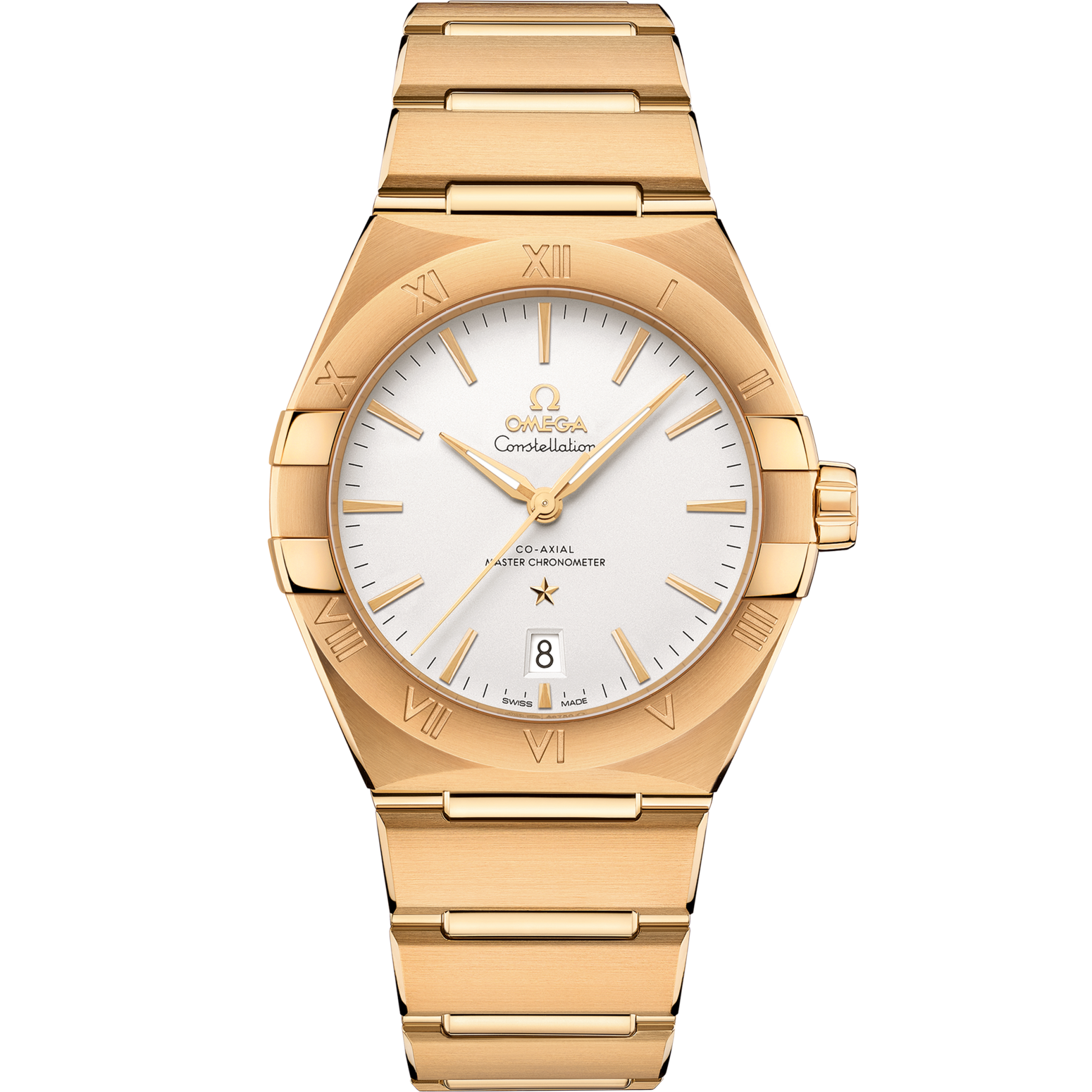 Omega Constellation 39 mm Silver Dial 18k Yellow Gold Bracelet 131.50.39.20.02.002 - WATCHXNYC