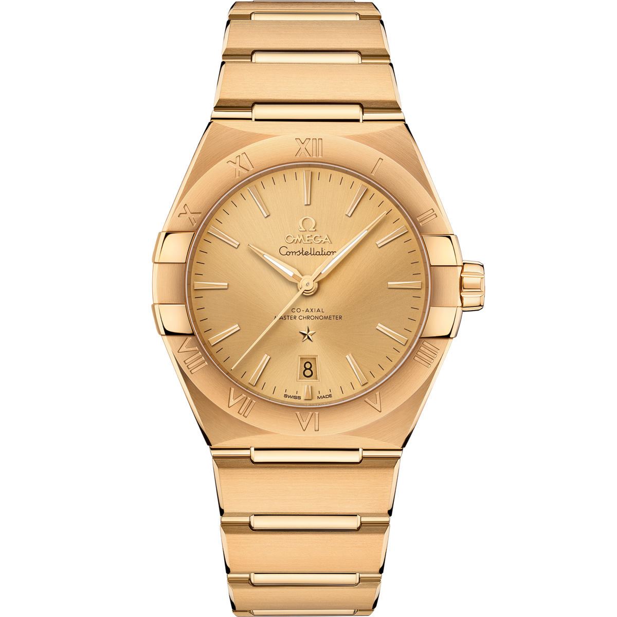 Omega Constellation 39 mm Yellow Dial 18k Yellow Gold Bracelet 131.50.39.20.08.001 - WATCHXNYC