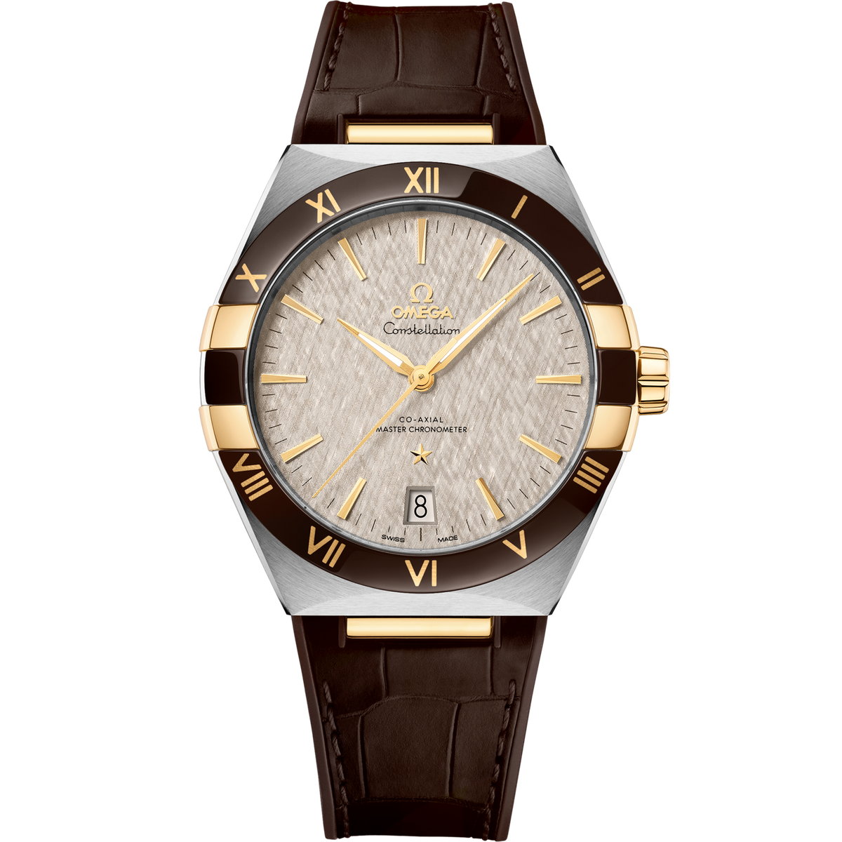OMEGA Constellation 41 mm, steel ‑ yellow gold on Leather strap 131.23.41.21.06.002 - WATCHXNYC