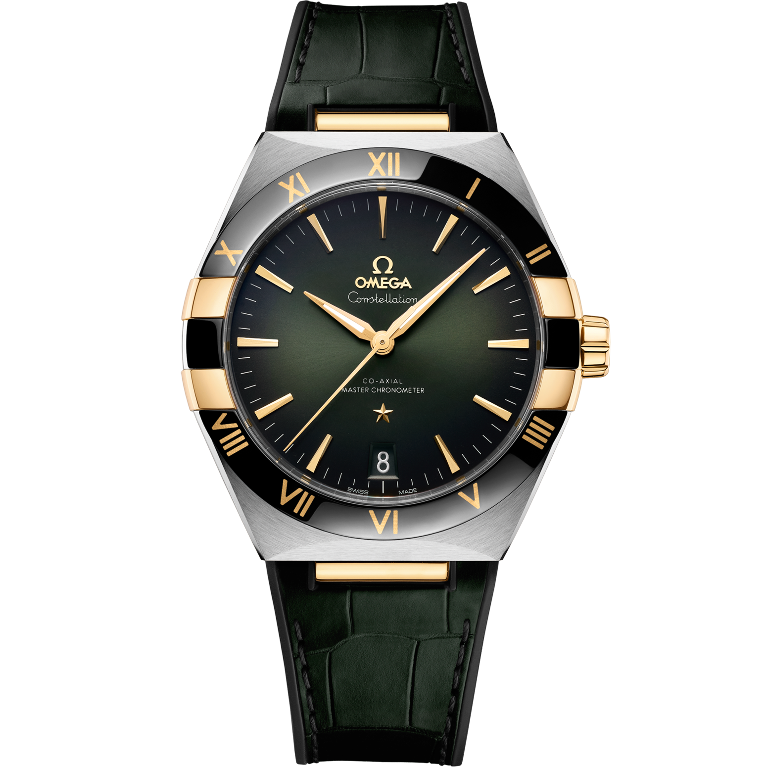 Omega Constellation 41 mm Green Dial Stainless Steel and Sedna™ 18k Yellow Gold Strap 131.23.41.21.10.001 - WATCHXNYC