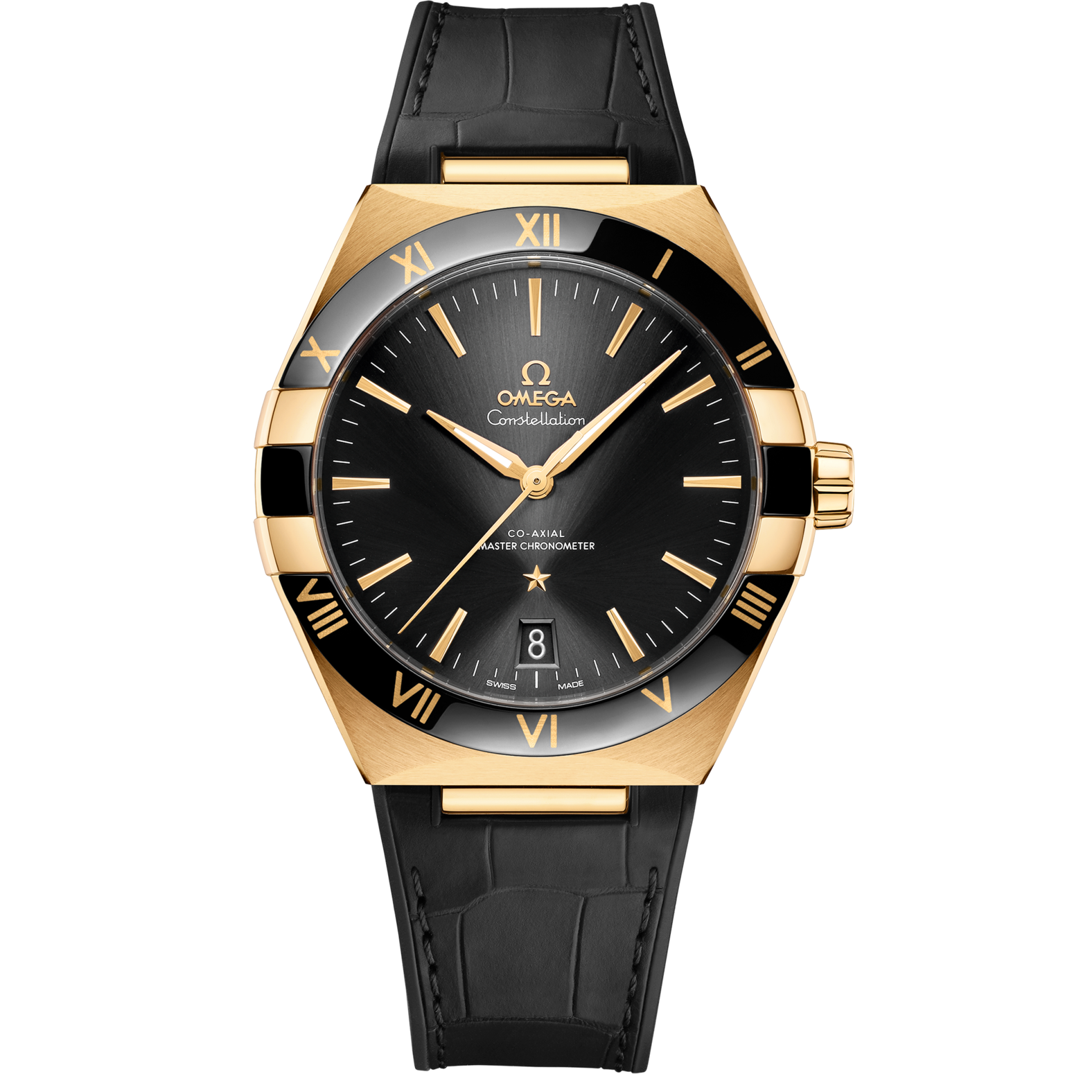 Omega Constellation 41 mm Black Dial 18k Yellow Gold Strap 131.63.41.21.01.001 - WATCHXNYC