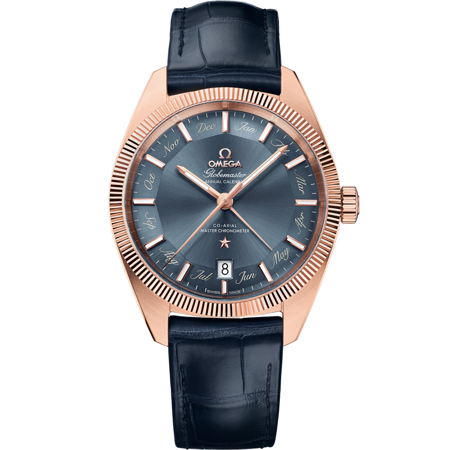 Omega Constellation Globemaster 41 mm Blue Dial Sedna™ 18k Rose Gold Strap 130.53.41.22.03.001 - WATCHXNYC
