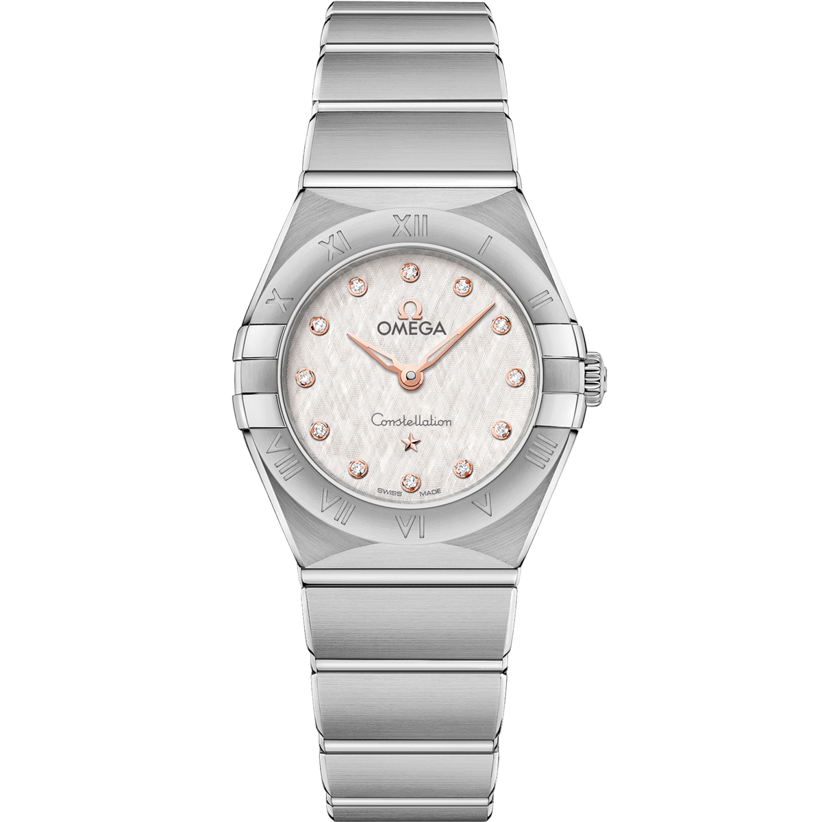 Omega Constellation 25 mm Silver Dial with Diamonds Stainless Steel Bracelet 131.10.25.60.52.001 - WATCHXNYC