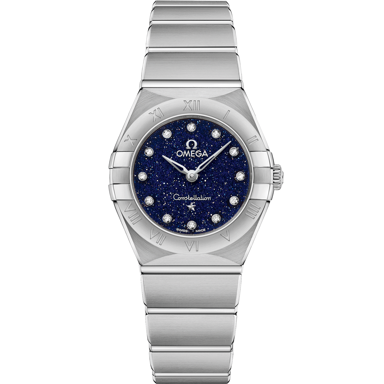 Omega Constellation 25 mm Blue Dial with Diamonds Stainless Steel Bracelet 131.10.25.60.53.001 - WATCHXNYC