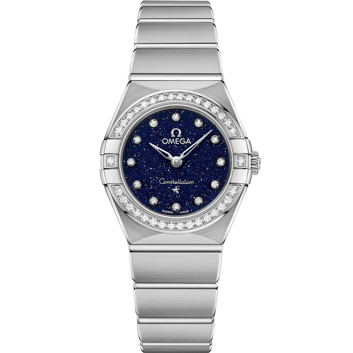 Omega Constellation 25 mm Blue Dial with Diamonds Stainless Steel Bracelet 131.15.25.60.53.001 - WATCHXNYC