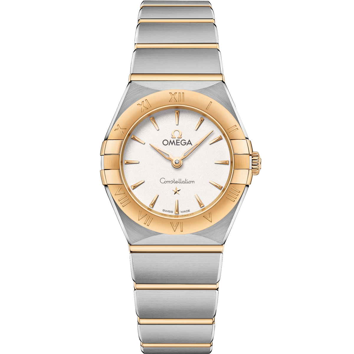 Omega Constellation 25 mm White Dial Stainless Steel and Sedna™ 18k Yellow Gold Bracelet 131.20.25.60.02.002 - WATCHXNYC