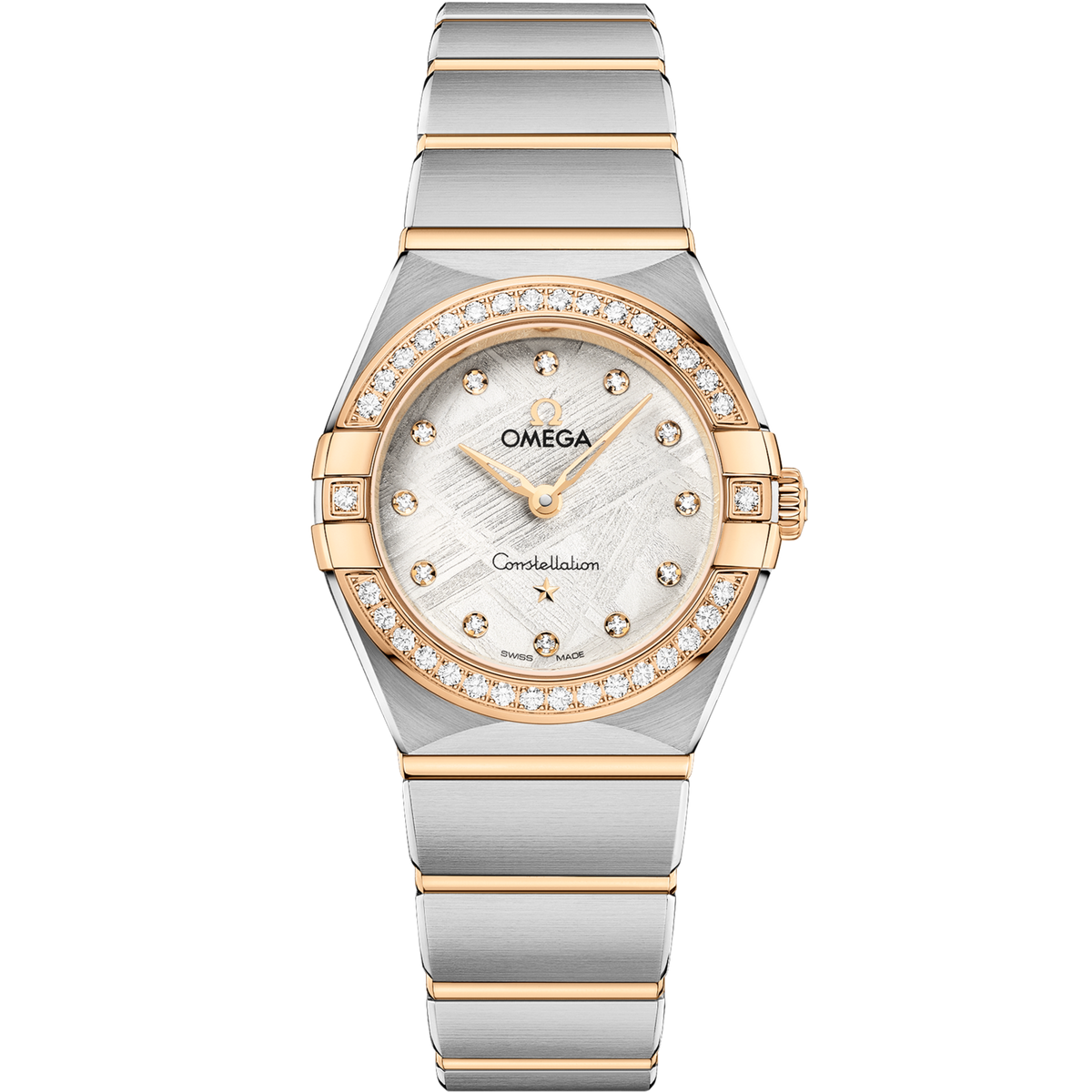 Omega Constellation 25 mm Grey Dial with Diamonds Stainless Steel and Sedna™ 18k Yellow Gold Bracelet 131.25.25.60.99.002 - WATCHXNYC